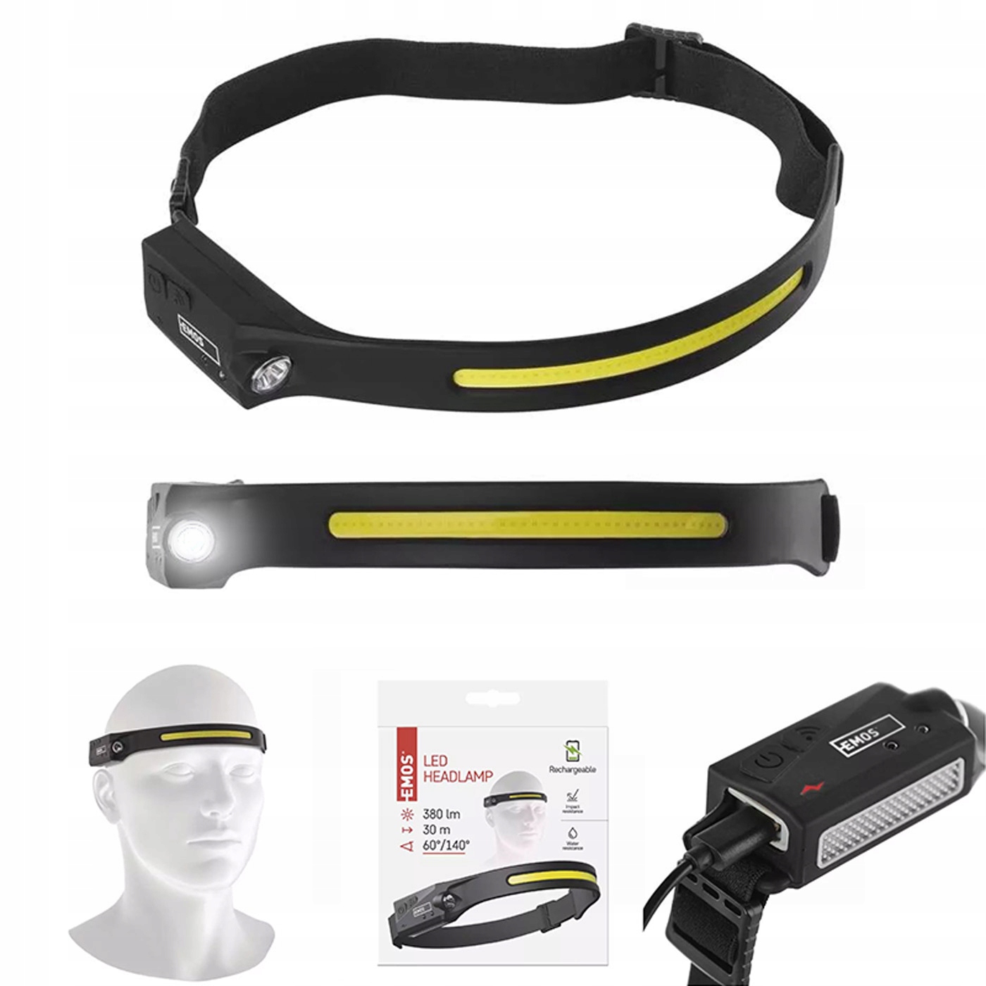 

Latarka czołowa Led akumulatorowa 1200mAh 380lm