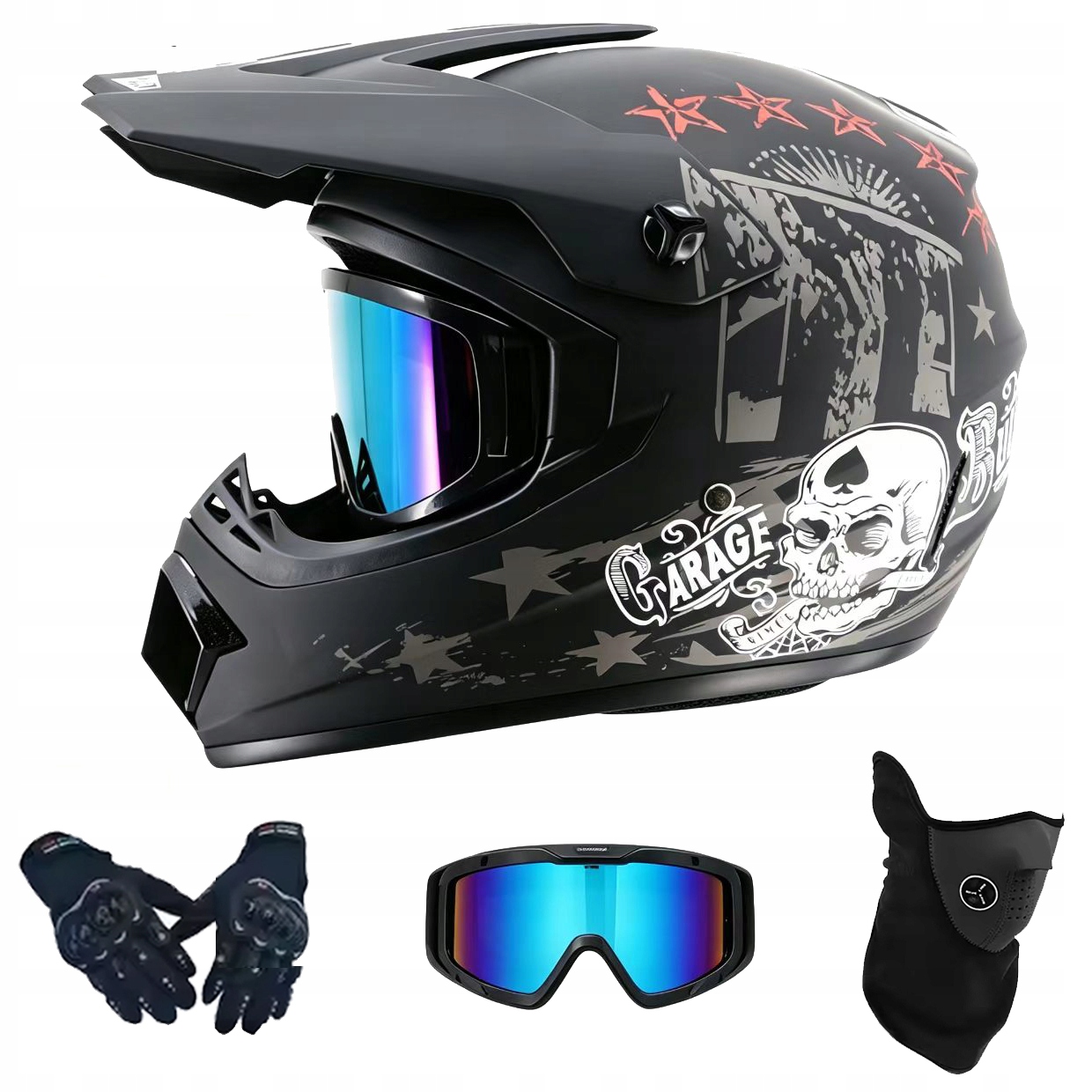Helma Na Elektrickou Koloběžku Cross Enduro Quad Bmx Helma Brýle Rukavice L