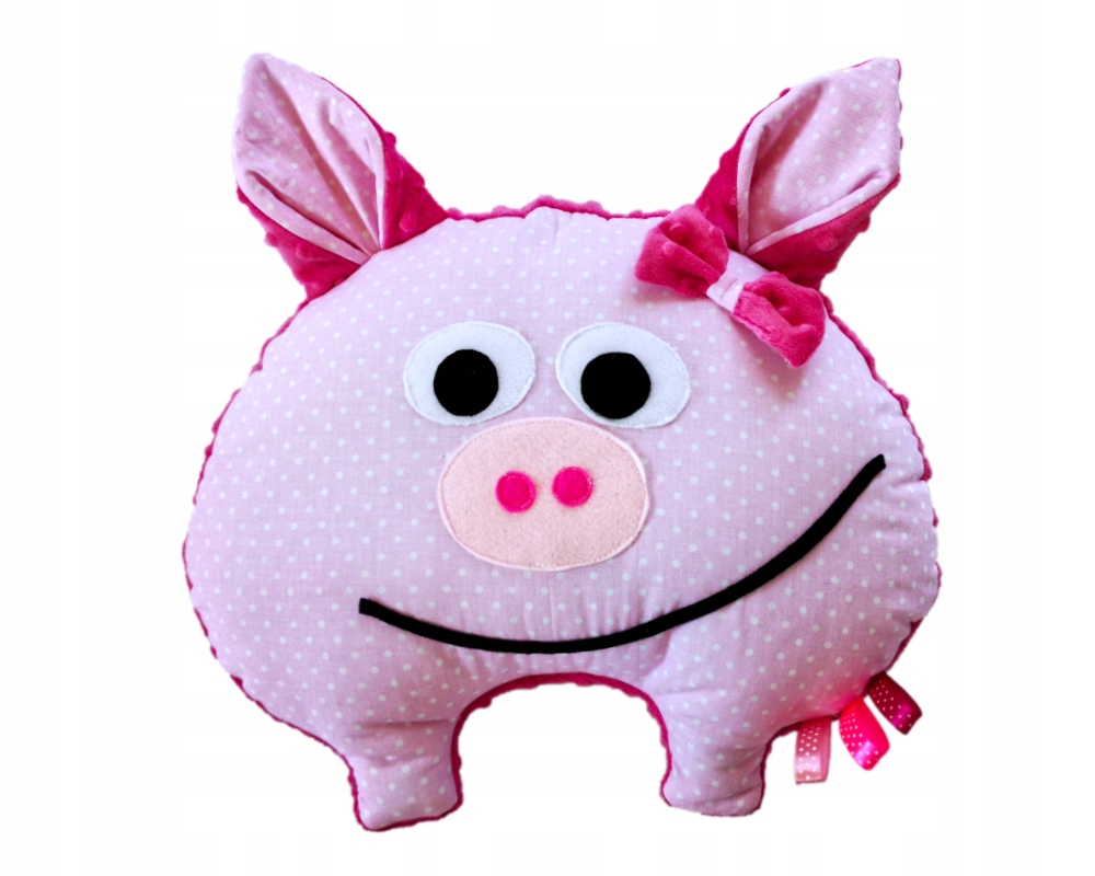 

Poduszka dekoracyjna Świnka minky przytulanka 40cm