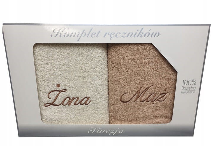 

Komplet ręczników Mąż i Żona 70X140 Ślub Upominek