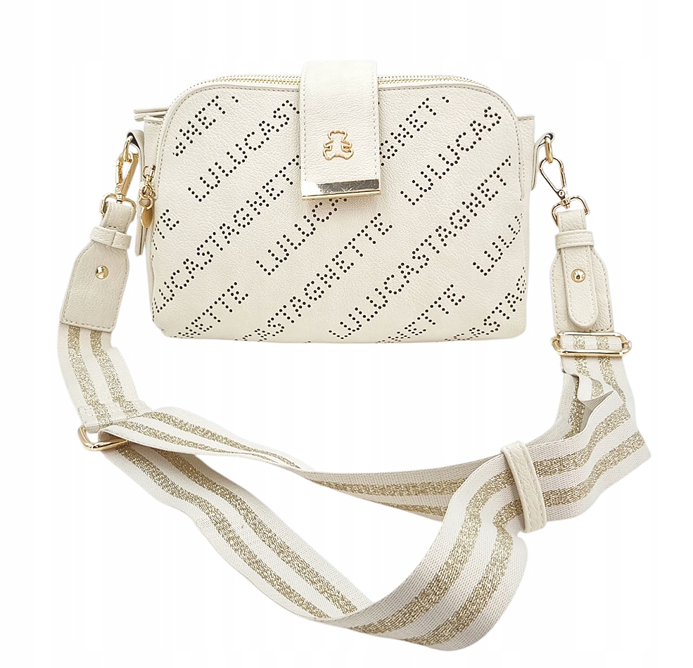 Krémová kabelka přes rameno 3 komory ekokůže Lulu Castagnette