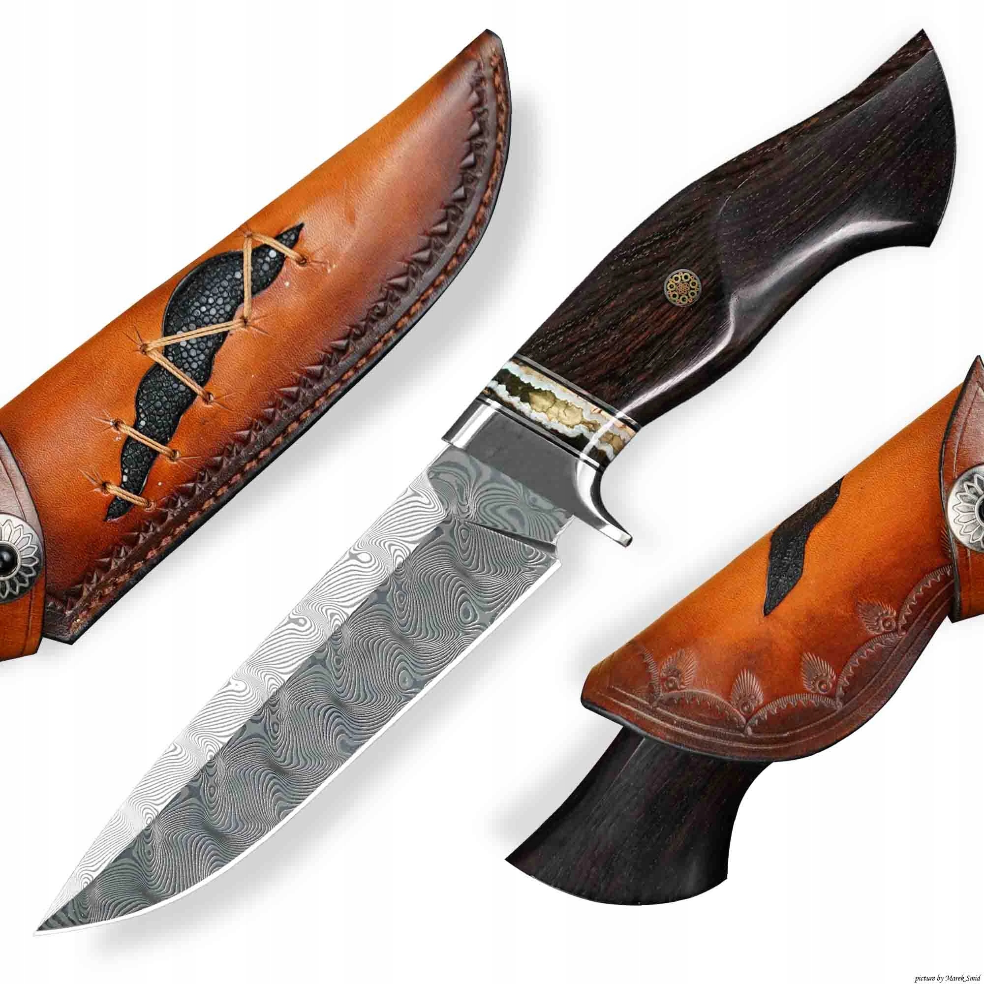 Lovecký damaškový nůž Dellinger Classic Ebony Full Damascus