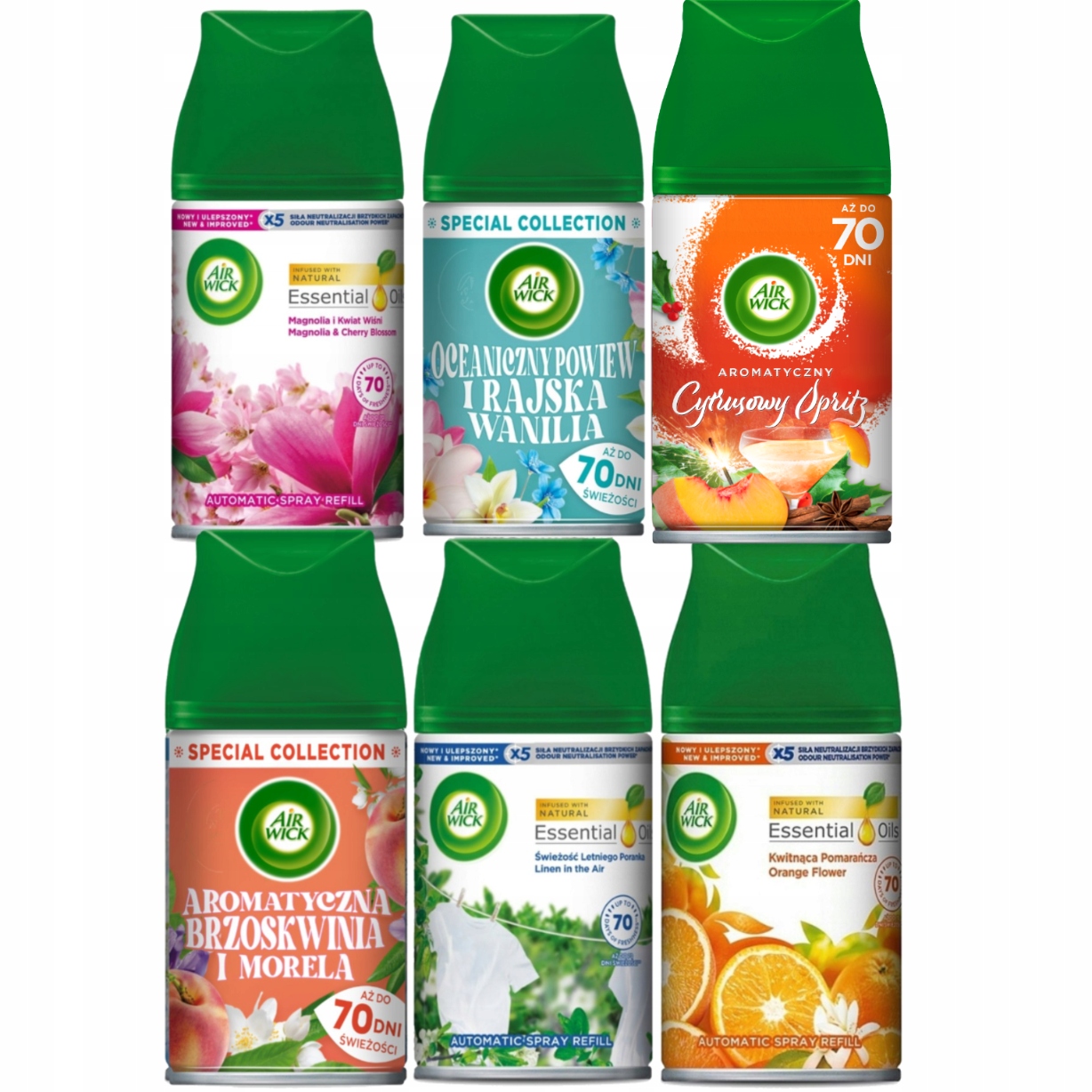 Levně Air Wick Freshmatic Náhradní náplň do osvěžovače vzduchu 6 x 250 ml Mix