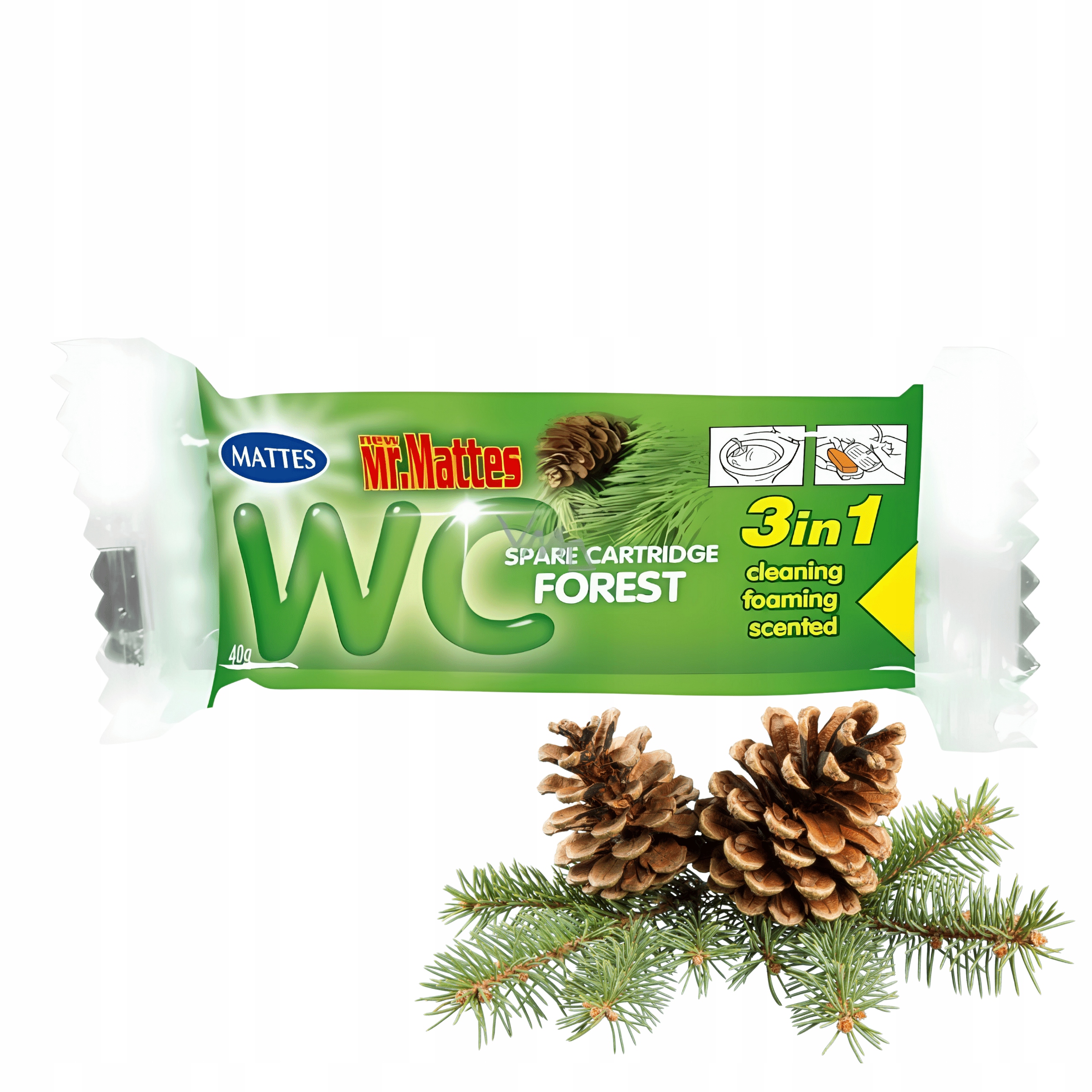 Levně 25x Náhradní košík na Wc Mattes 40G Vůně Lesní les