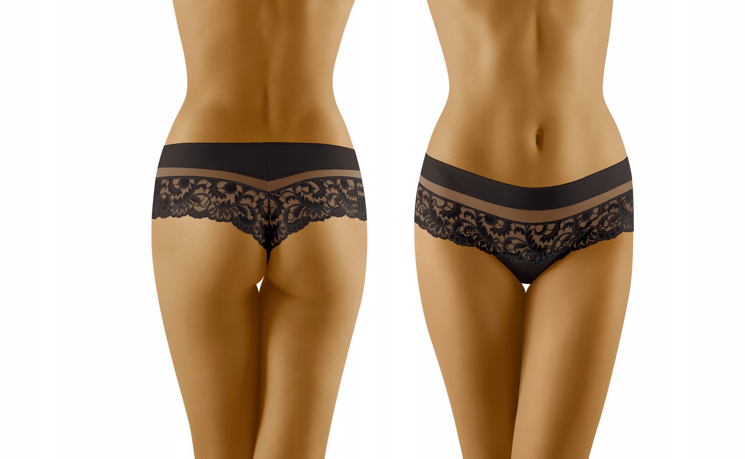 

Szorto-stringi Wolbar Cantata Koronka czarny XL