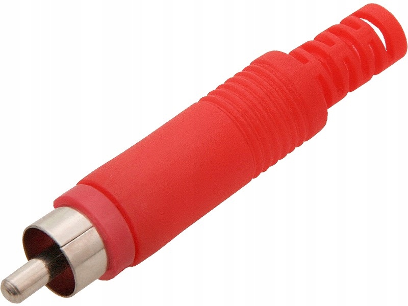 WCINCH-TR Wtyk RCA (cinch) czerwony z osłoną kabla