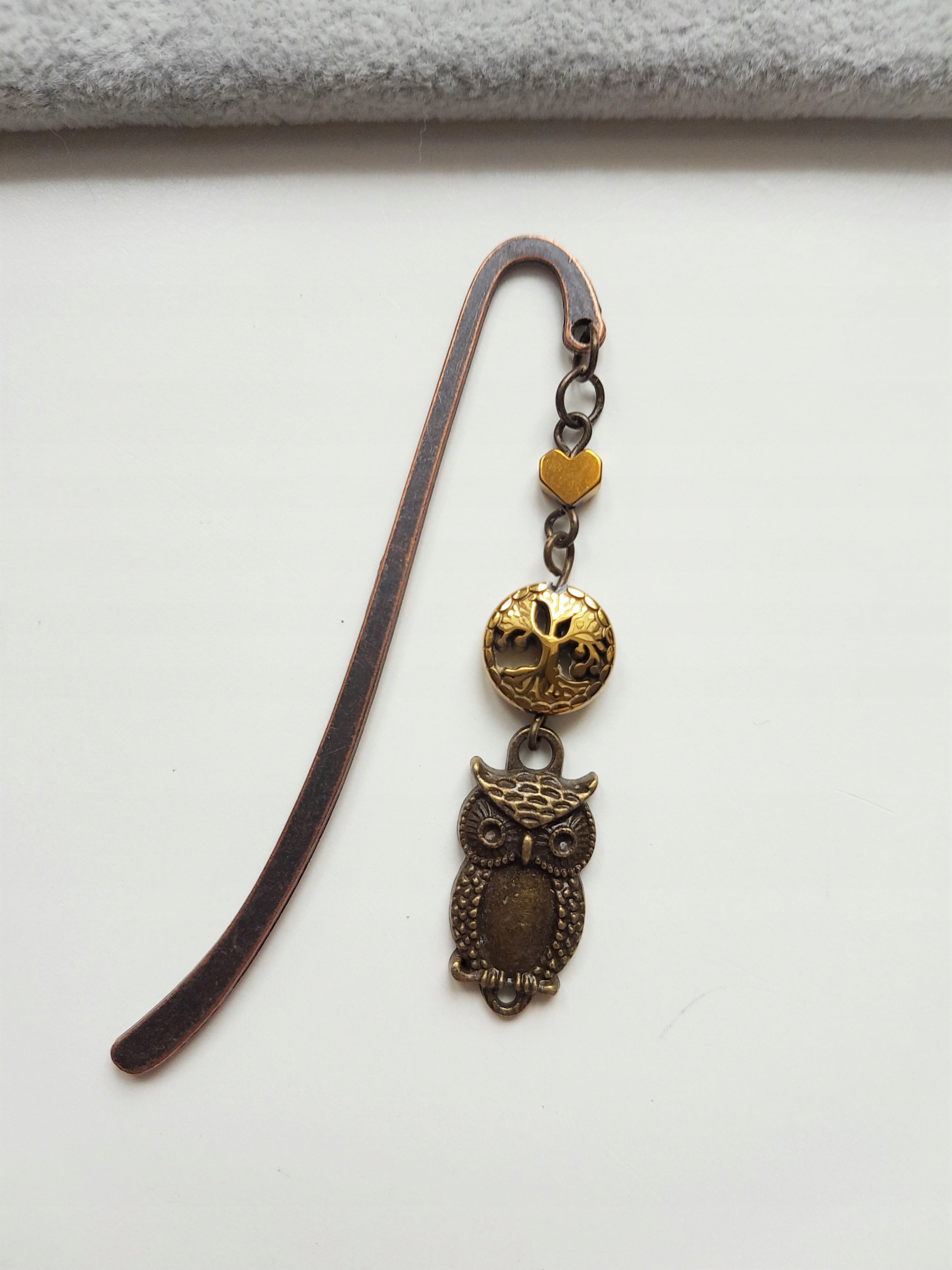 ANTYCZNA ZAKŁADKA DO KSIĄŻKI SOWA SERCE DRZEWO