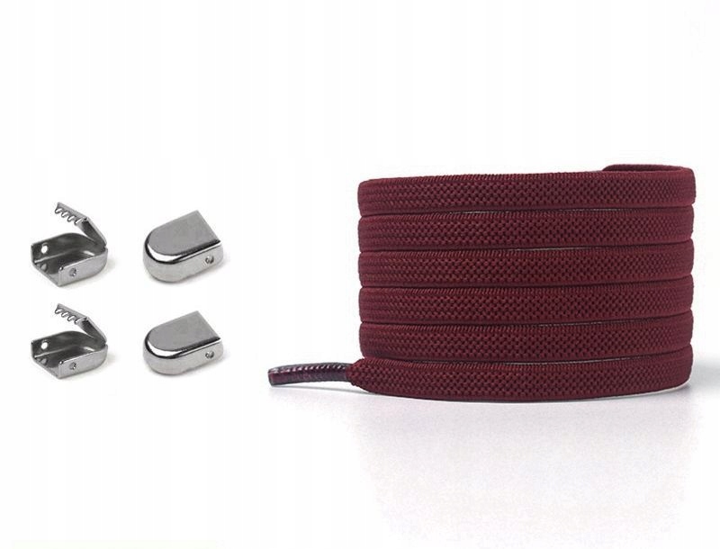 

Sznurówki Elastyczne Gumowe bez wiązania_bordowe