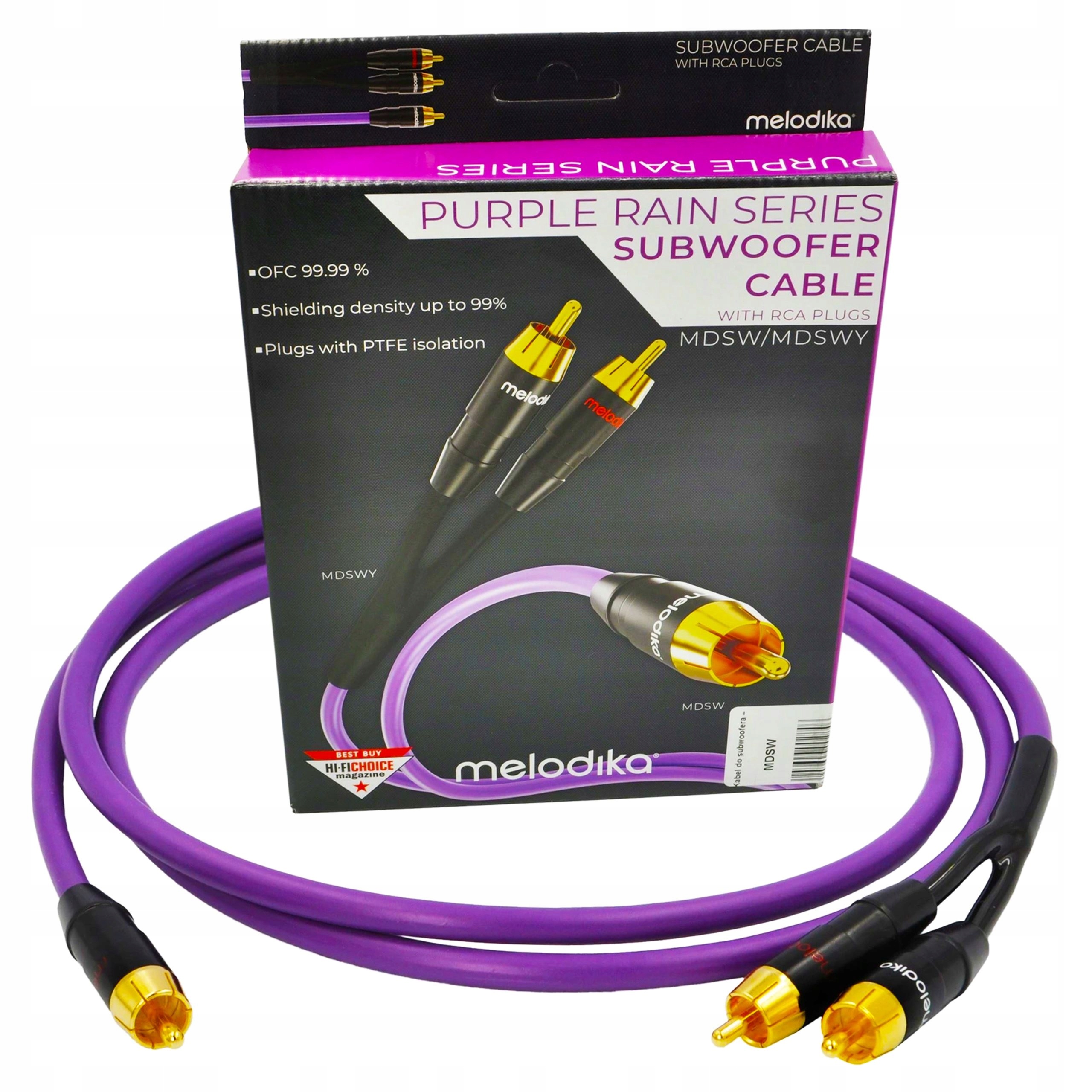 Melodika MDSWY30 Purple Rain Kabel Do Subwoofera Typ Y 1 Rca 2 Rca 3m