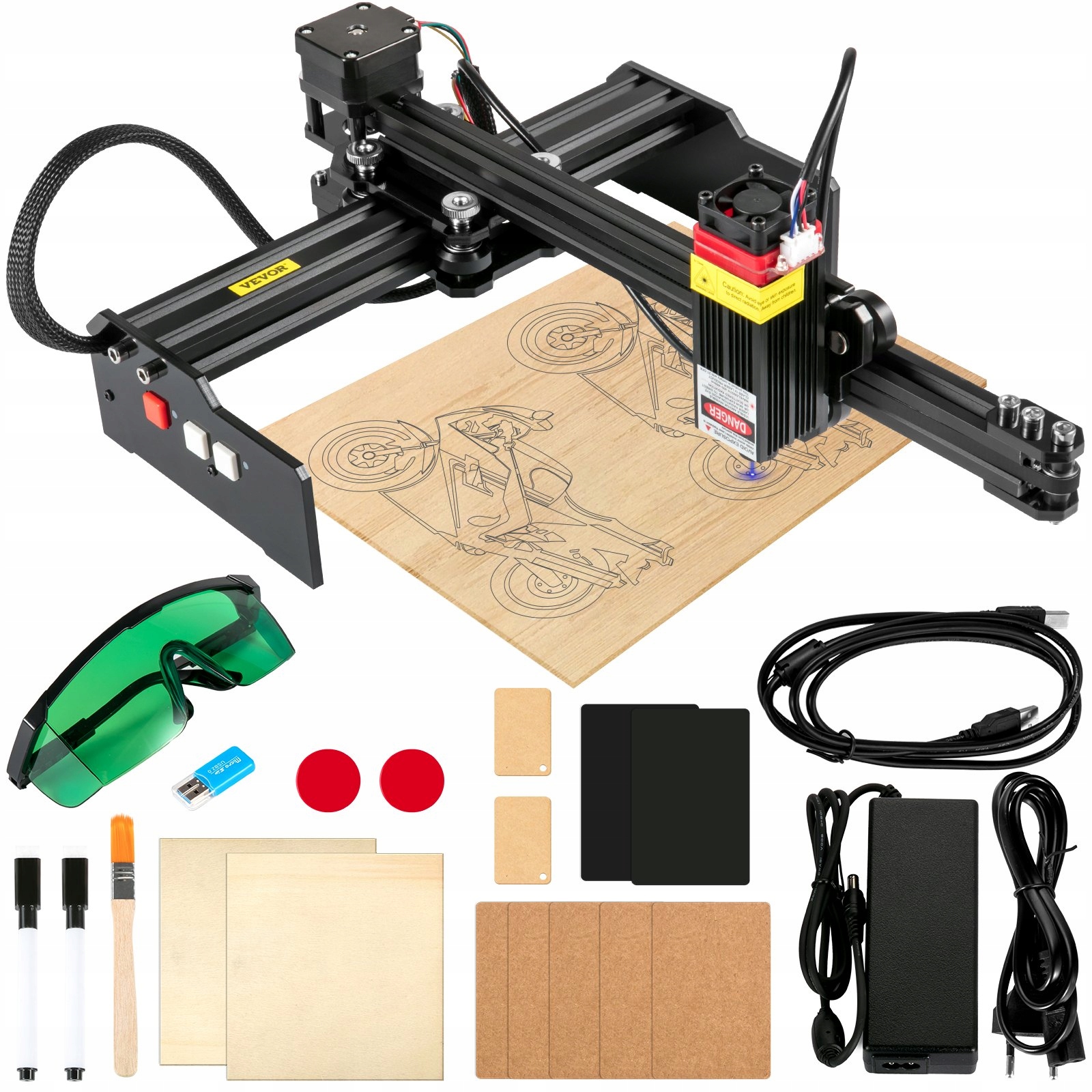 Grawer laserowy maszyna tnąca laserem 4,5 W 190 x 170 mm