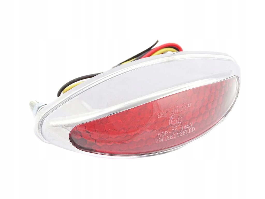 TYLNA LAMPA TYŁ LED CZERWONA CHROM HOMOLOGACJA E11