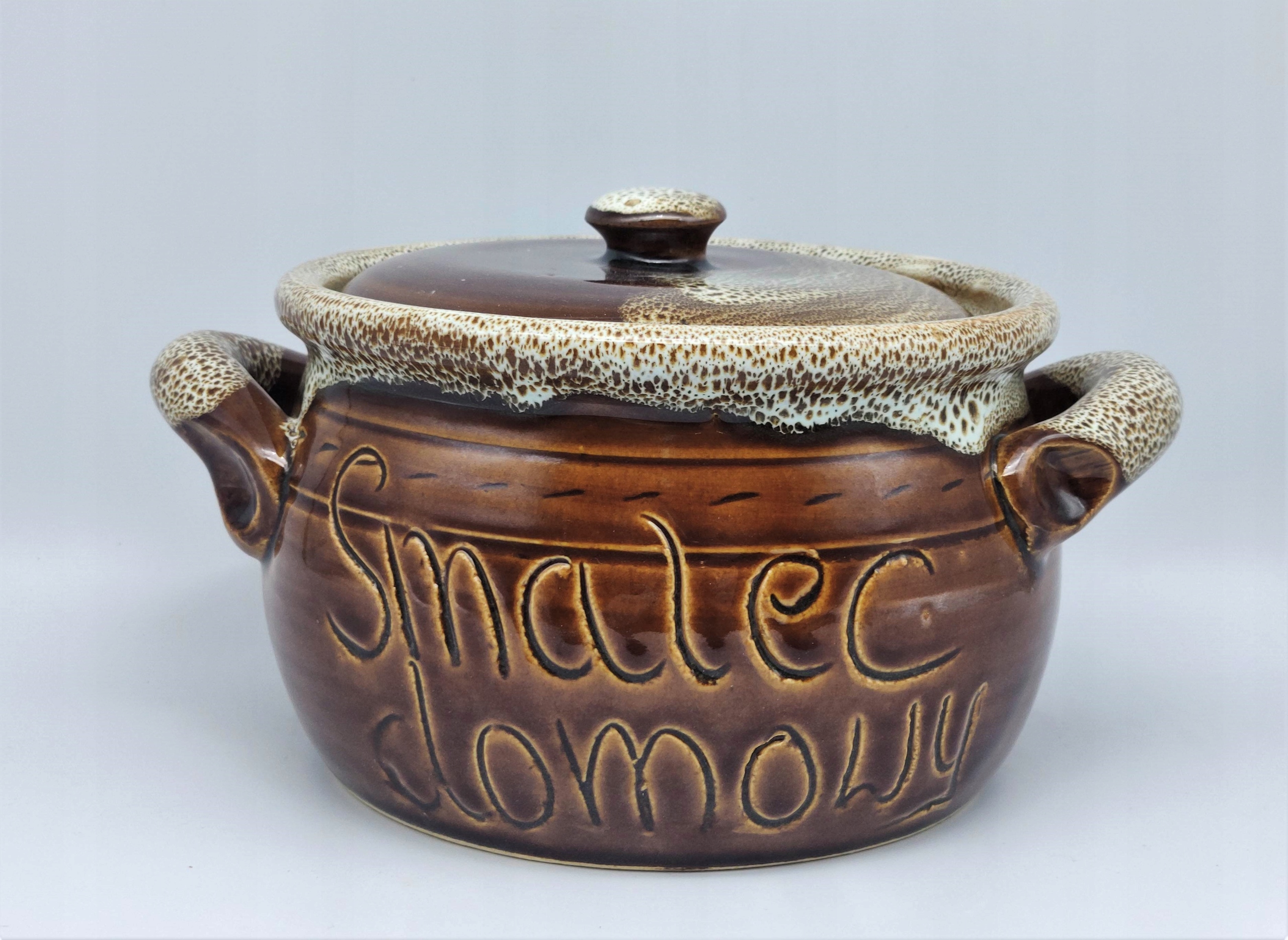 

garnek pojemnik do smalcu smalec wiejski stół 1,5l
