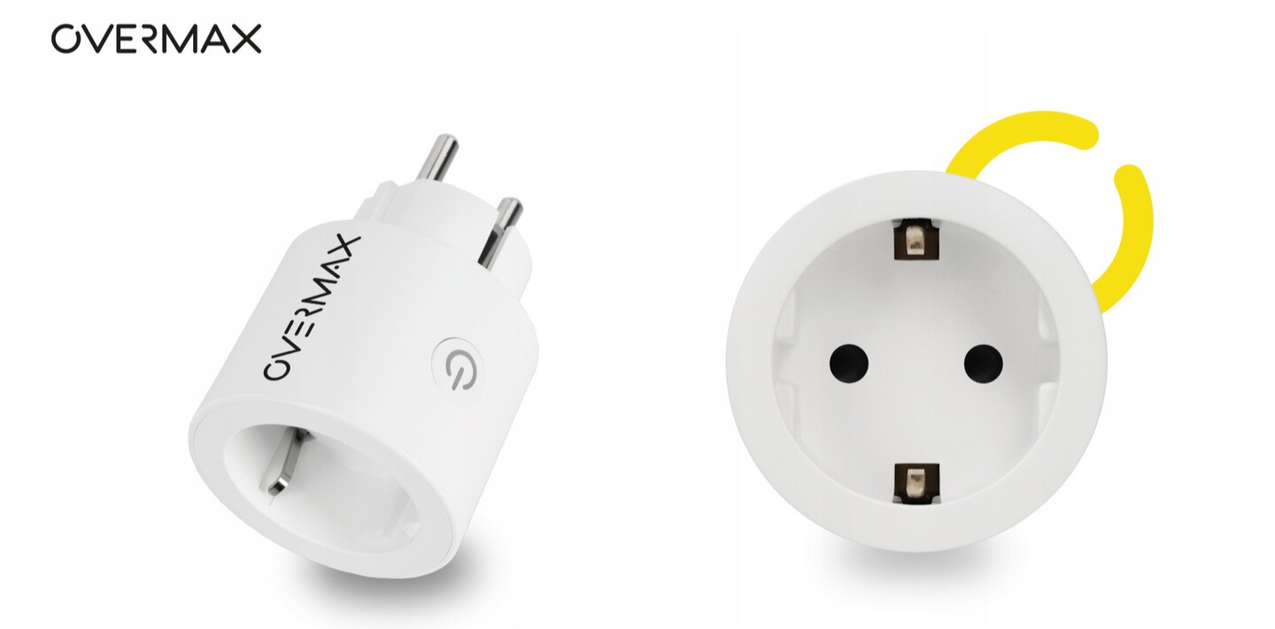 Inteligentne GNIAZDKO SMART WiFi OVERMAX 16A 4000W Sterowanie Aplikacja Zasilanie sieciowe