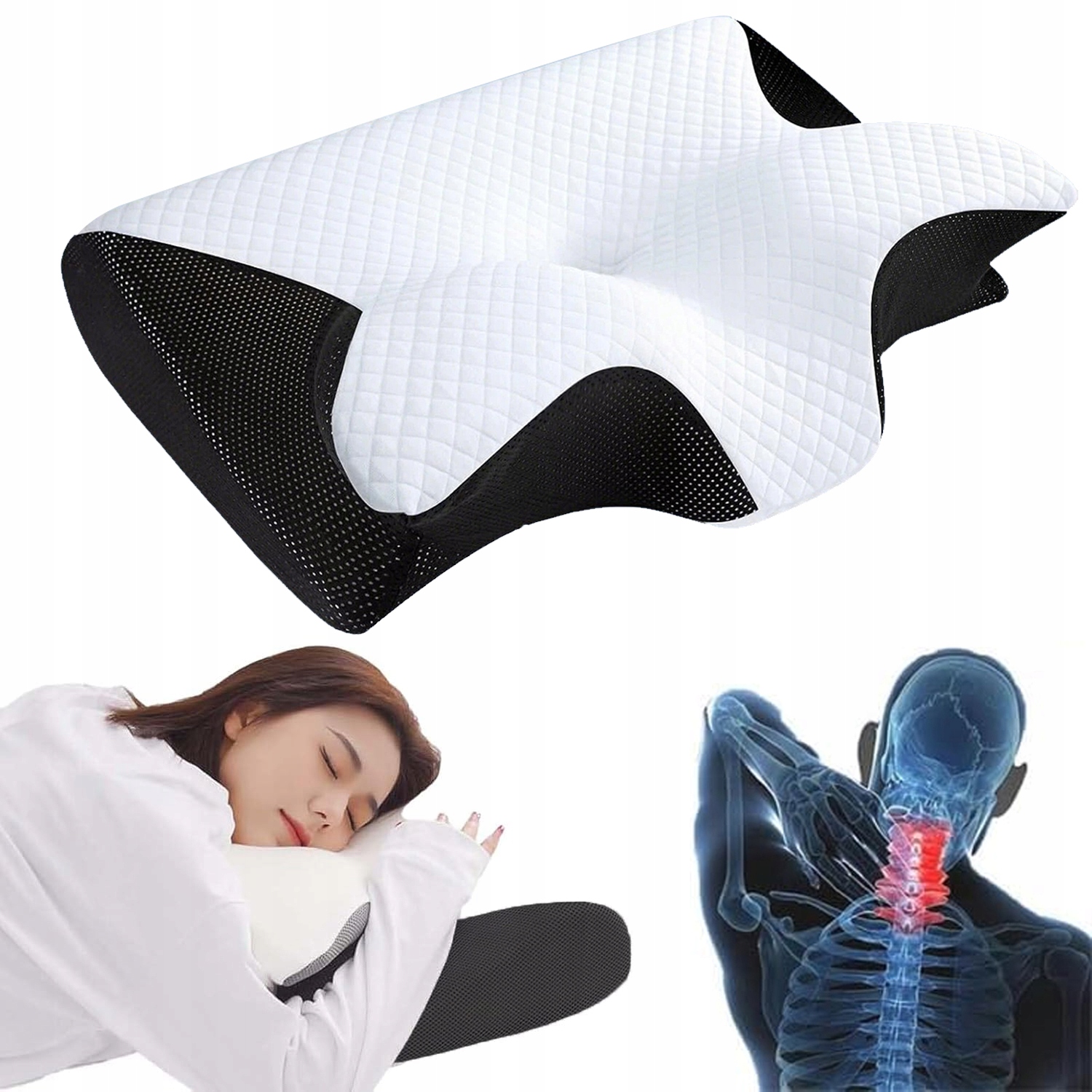 Poduszka pod kark ortopedyczna pianka memory do spania ergonomiczna