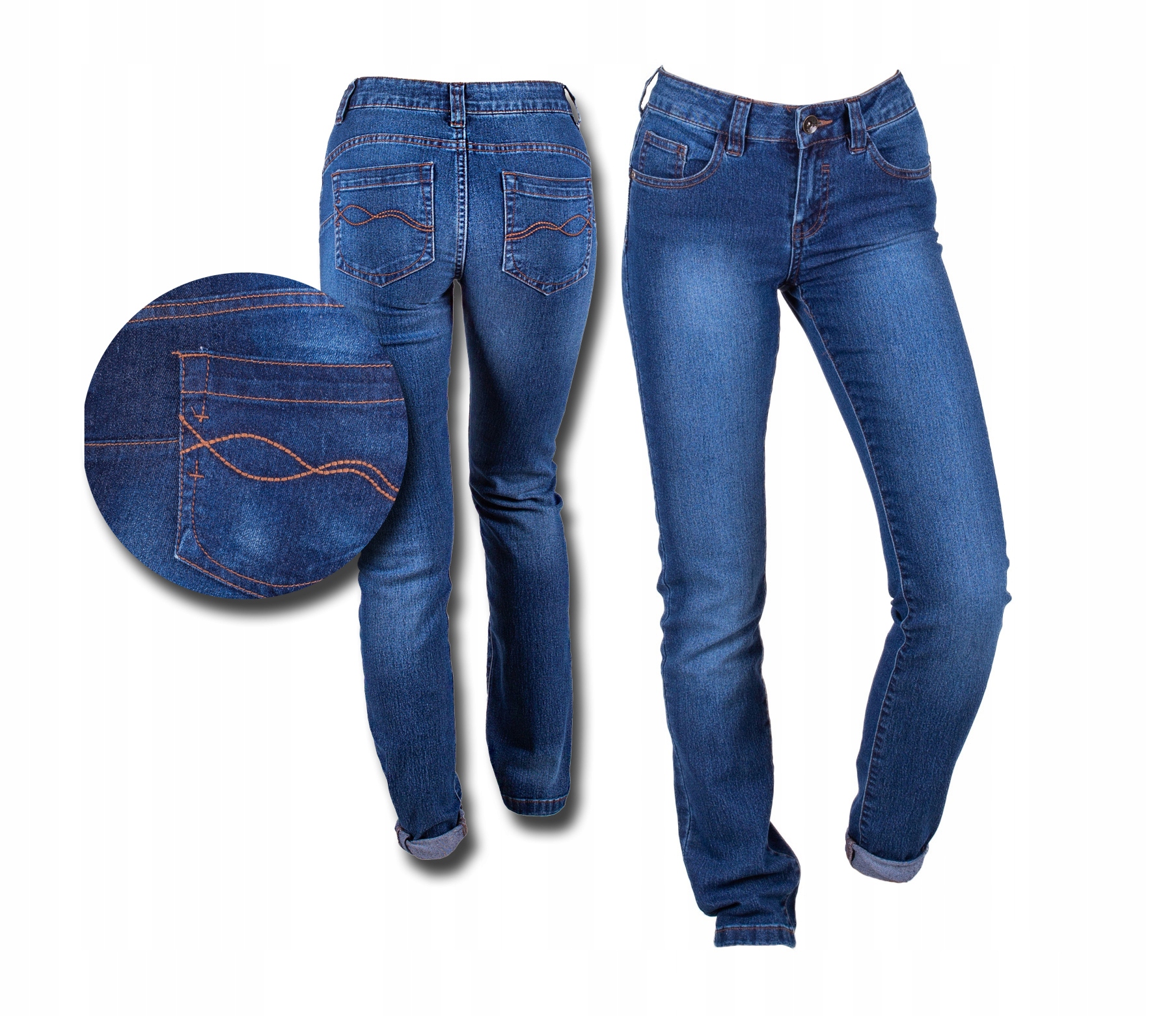 

Spodnie Jeans Damskie spodnie z wysokim stanem 34