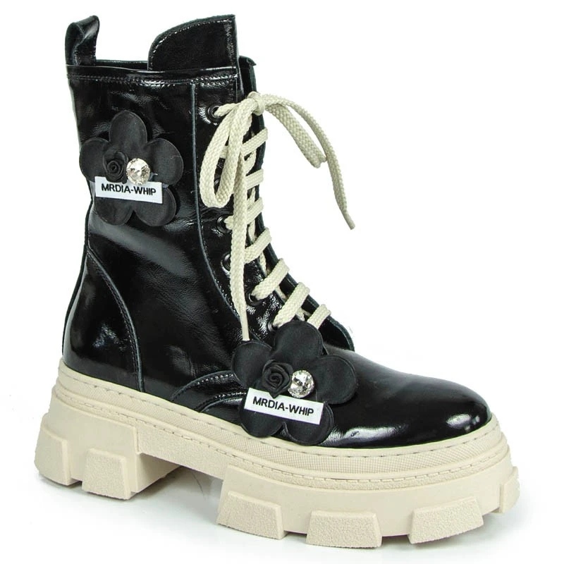 Boccato 230.2046 Kotníkové Boty Kůže Lak Černé 38