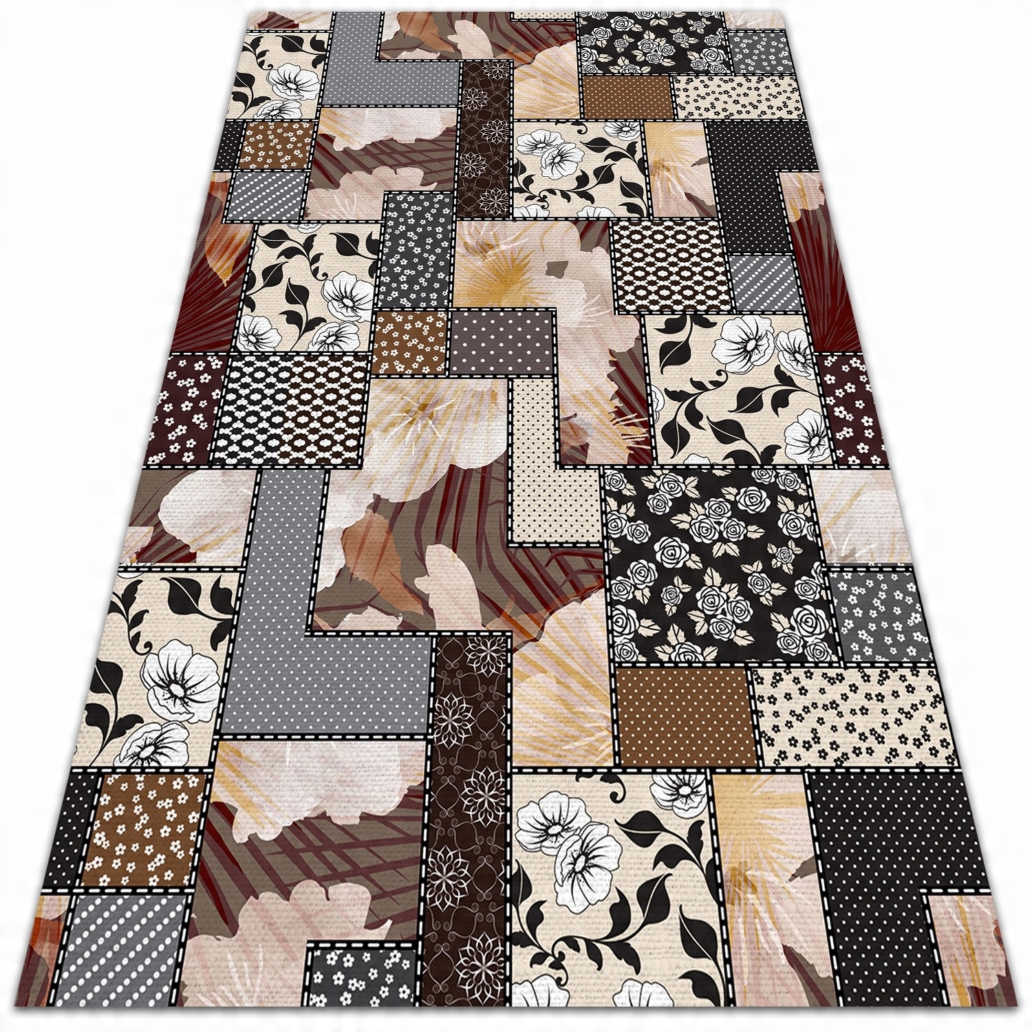 

Tarasowy dywan winyl patio Kwiecisty kolaż 60x90