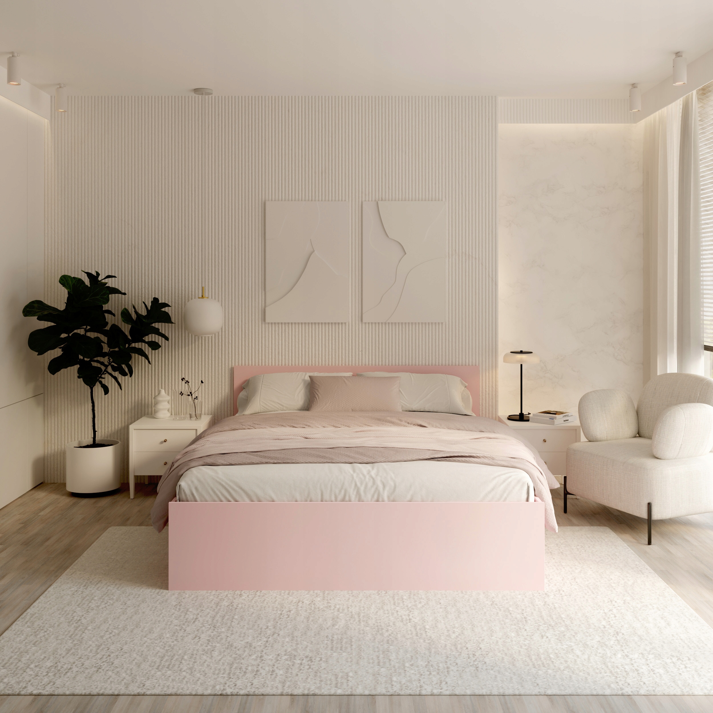 Lůžko 180x200 matrace zvedací rošt Panama Pm růžová