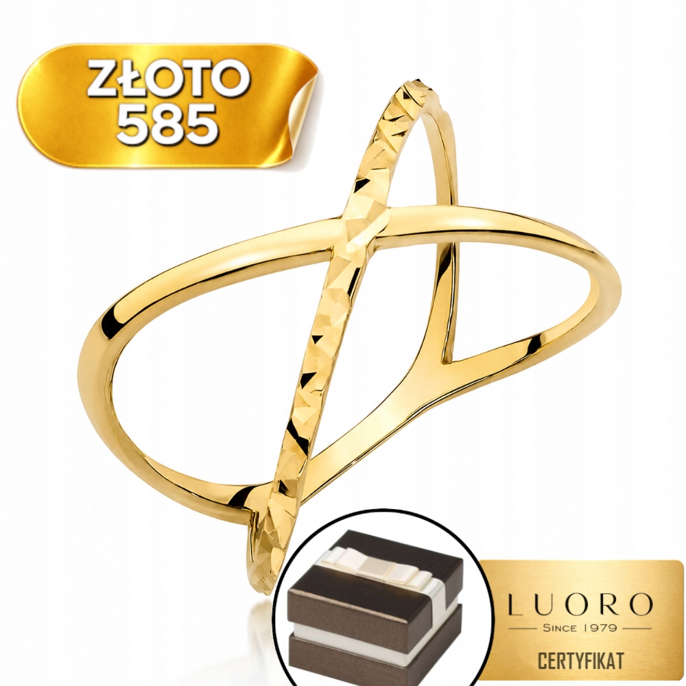 Prstýnek 585 14K Diamantový Elegantní Žluté Zlato R22