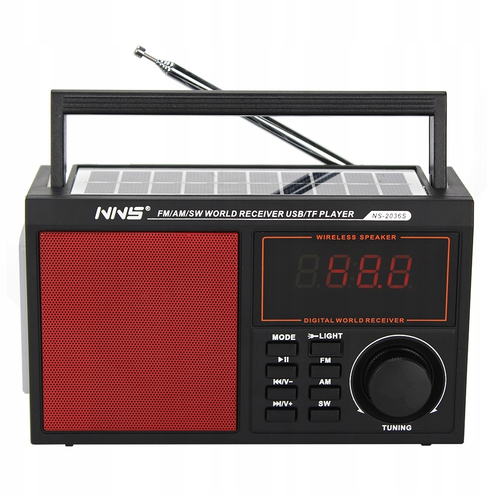RADIO PRZENOŚNE FM MOCNE BLUETOOTH USB SOLAR AKU Komunikacja Bluetooth