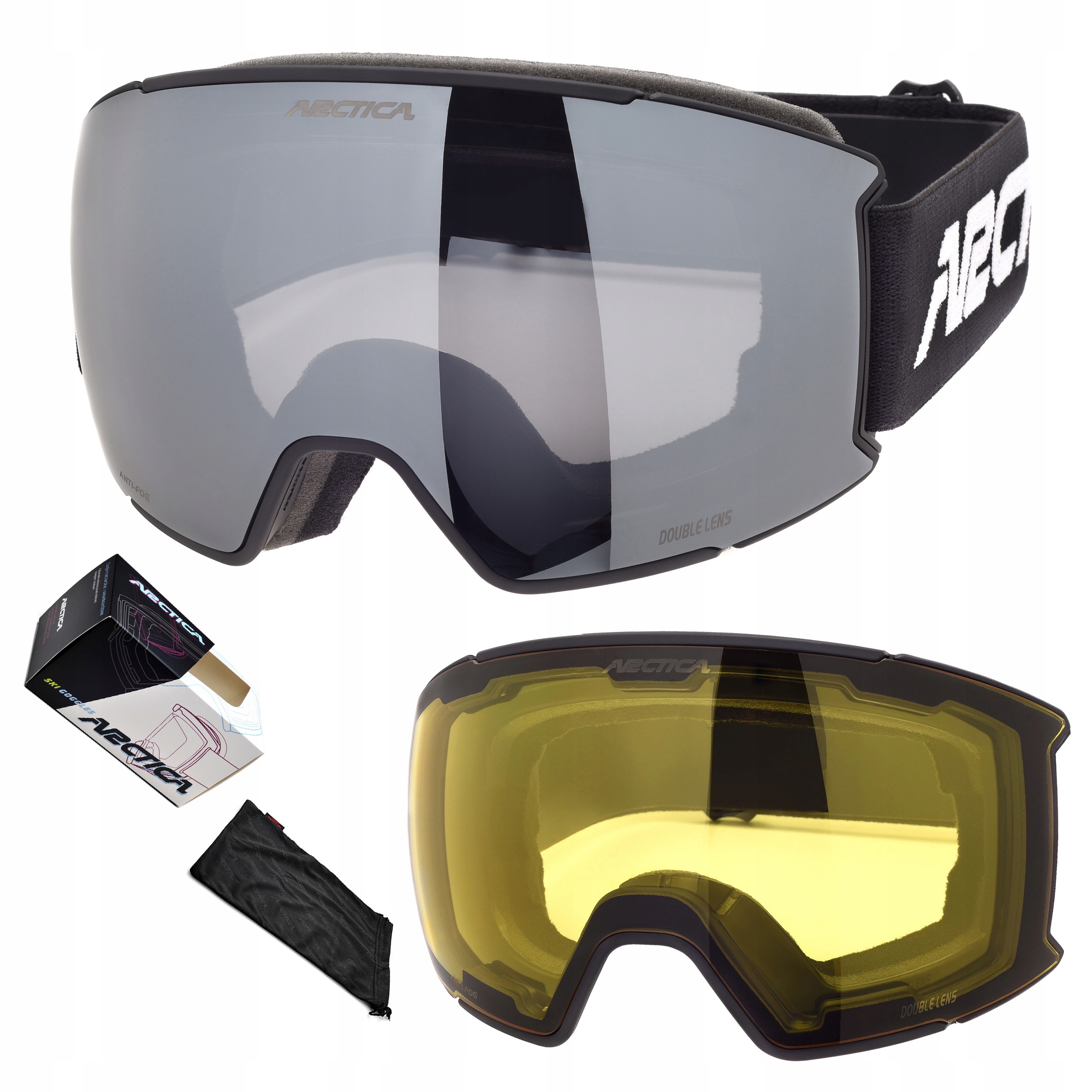 Lyžařské Brýle Arctica G-121 Kat. 3 Žluté Rozjasňující Sklo Kat. 1