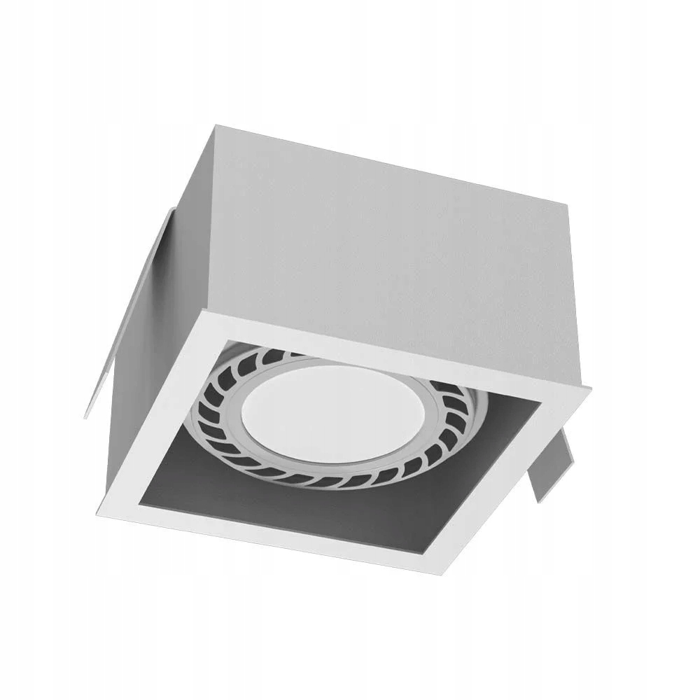 Lampa s bodovým zapusteným svietidlom, biela, štvorcová, 13 cm, očko Brosline