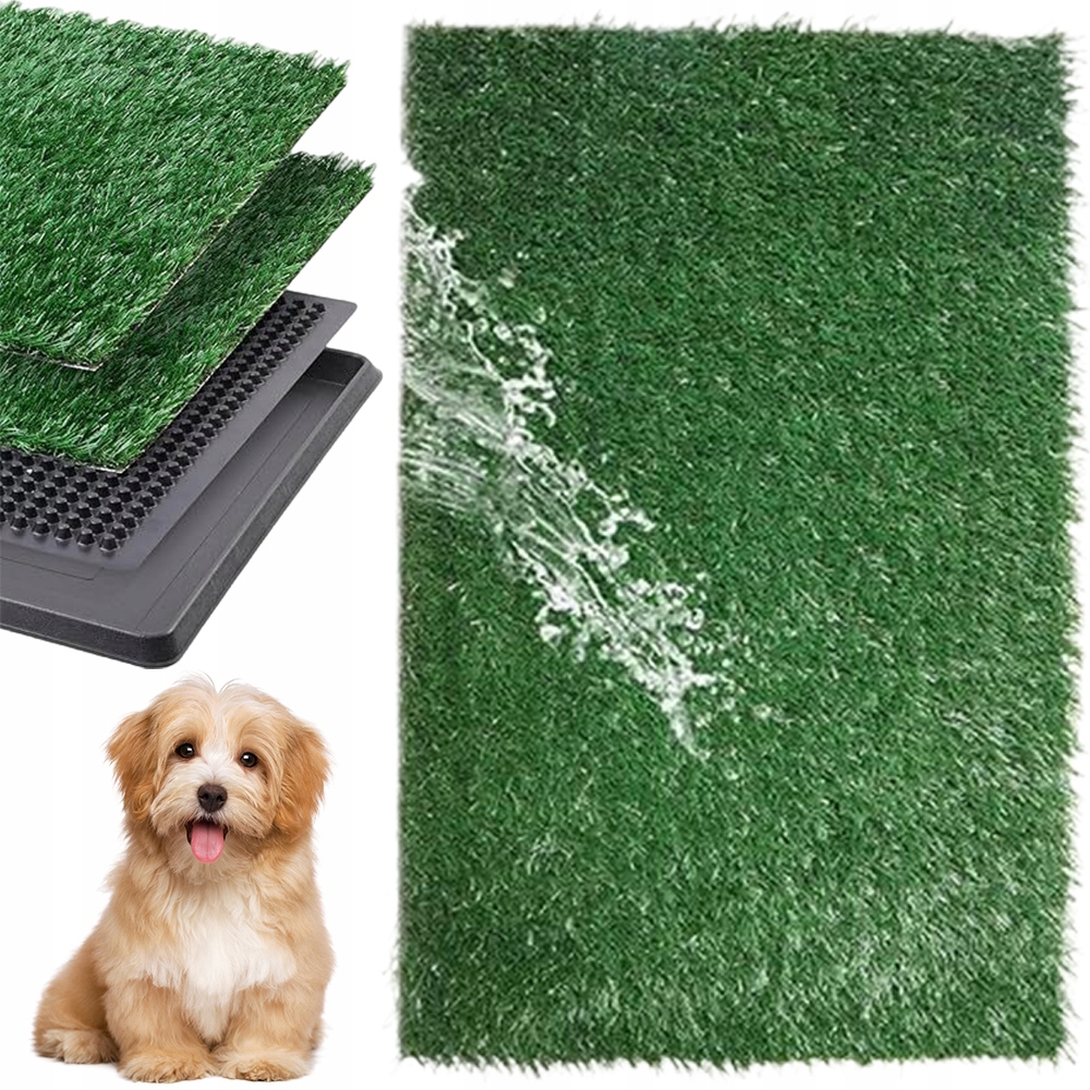 Toaleta Pro Psy S Umělou Trávou A Nádrží 76 x 51 CM Odolný Vůči Vlhkosti