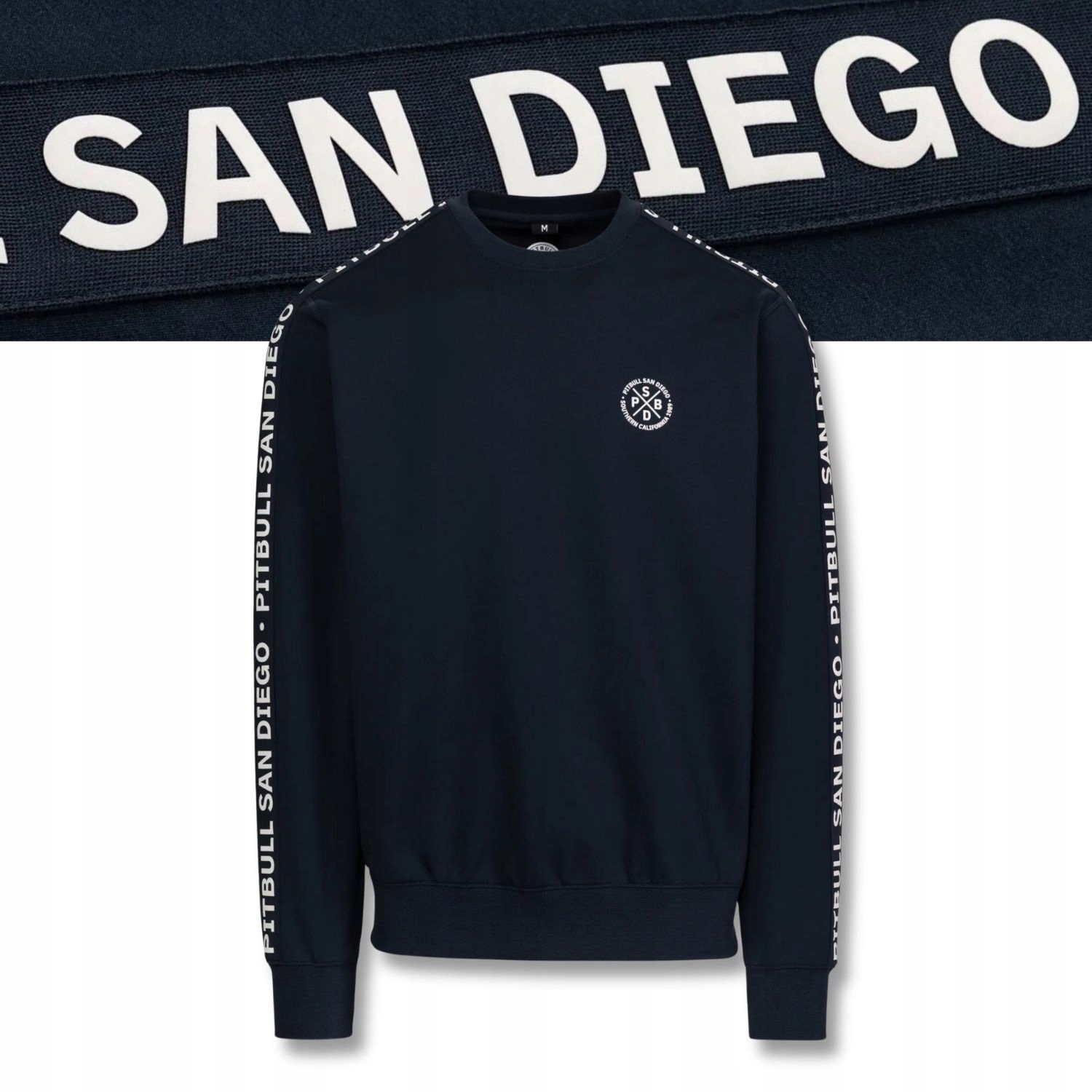 Pánská Tepláková mikina Pitbull Tape Parker bez kapuce crewneck komfortní XL