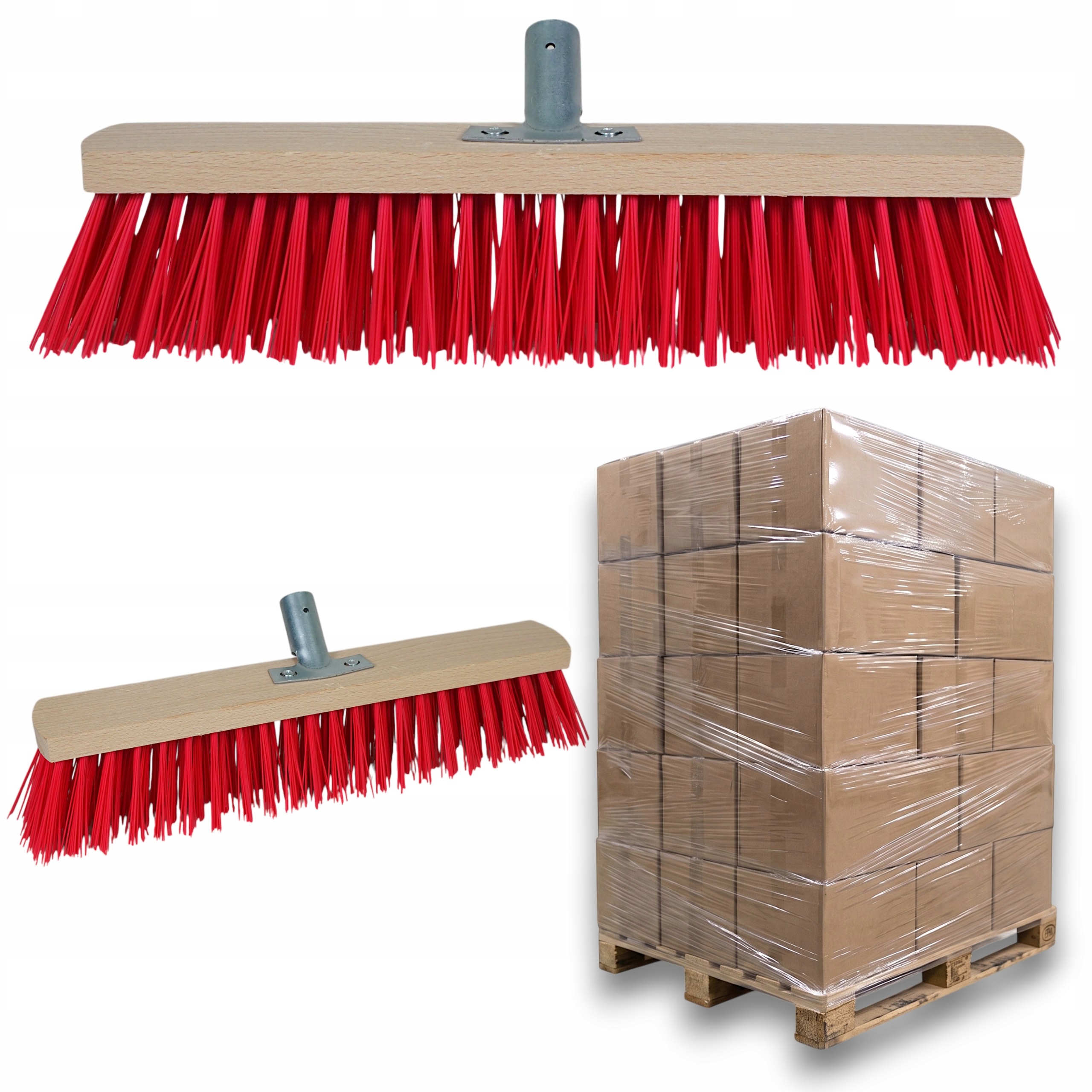 Szczotka Miotła Ulicówka 60 CM Pcv Nylon Drewniana Oprawa Paleta 300 Szt