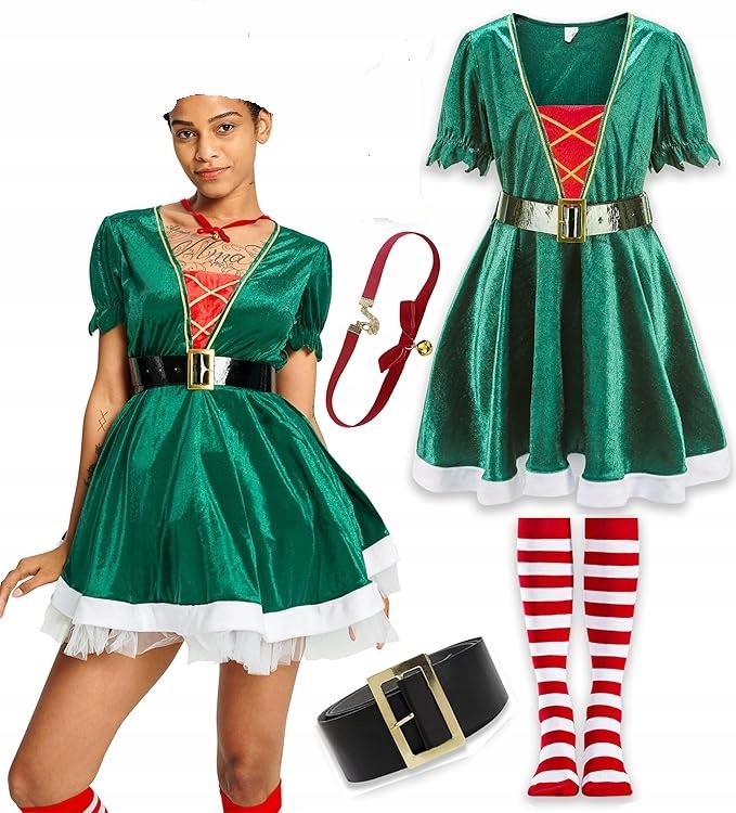 Kostuim Vánoční šaty pro paní Mikulášovou velikost L