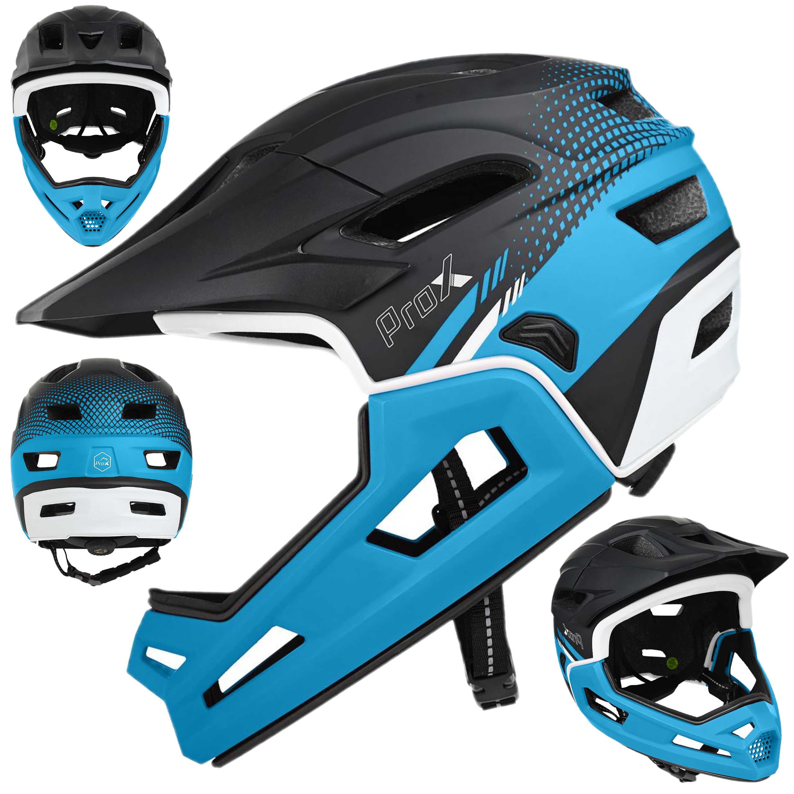Cyklistická přilba Čelistní Prox Cage II Full-Face Modro-černá M (55-58) cm