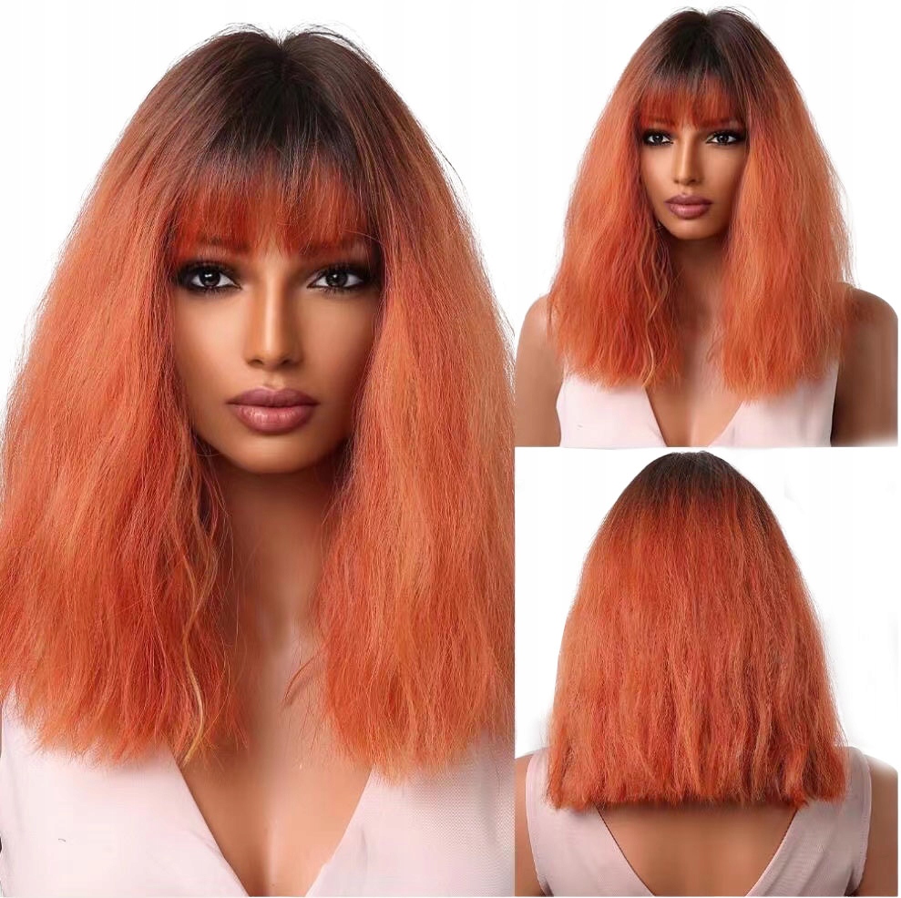 Syntetická paruka Grzywkou Ruda Refleksy Long Bob