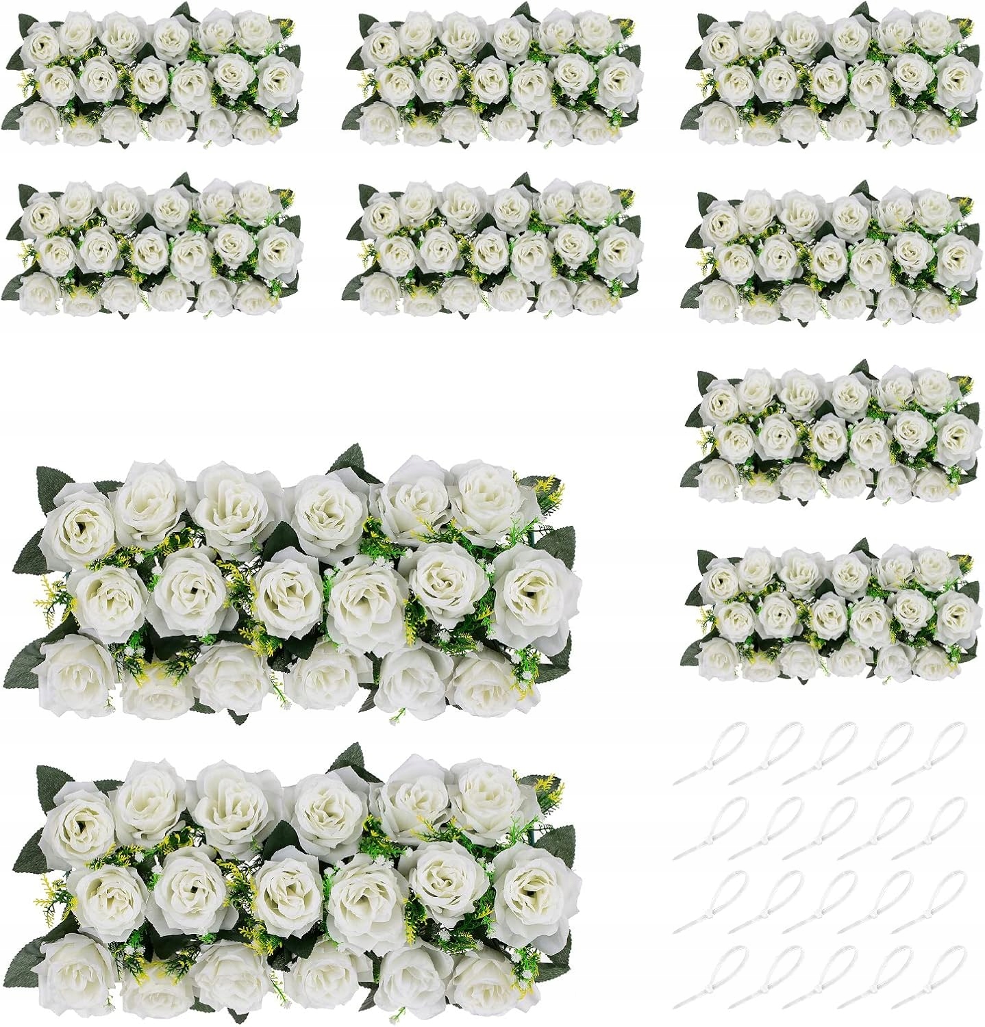 Květinové dekorace na svatební stůl 10 ks bílých růží