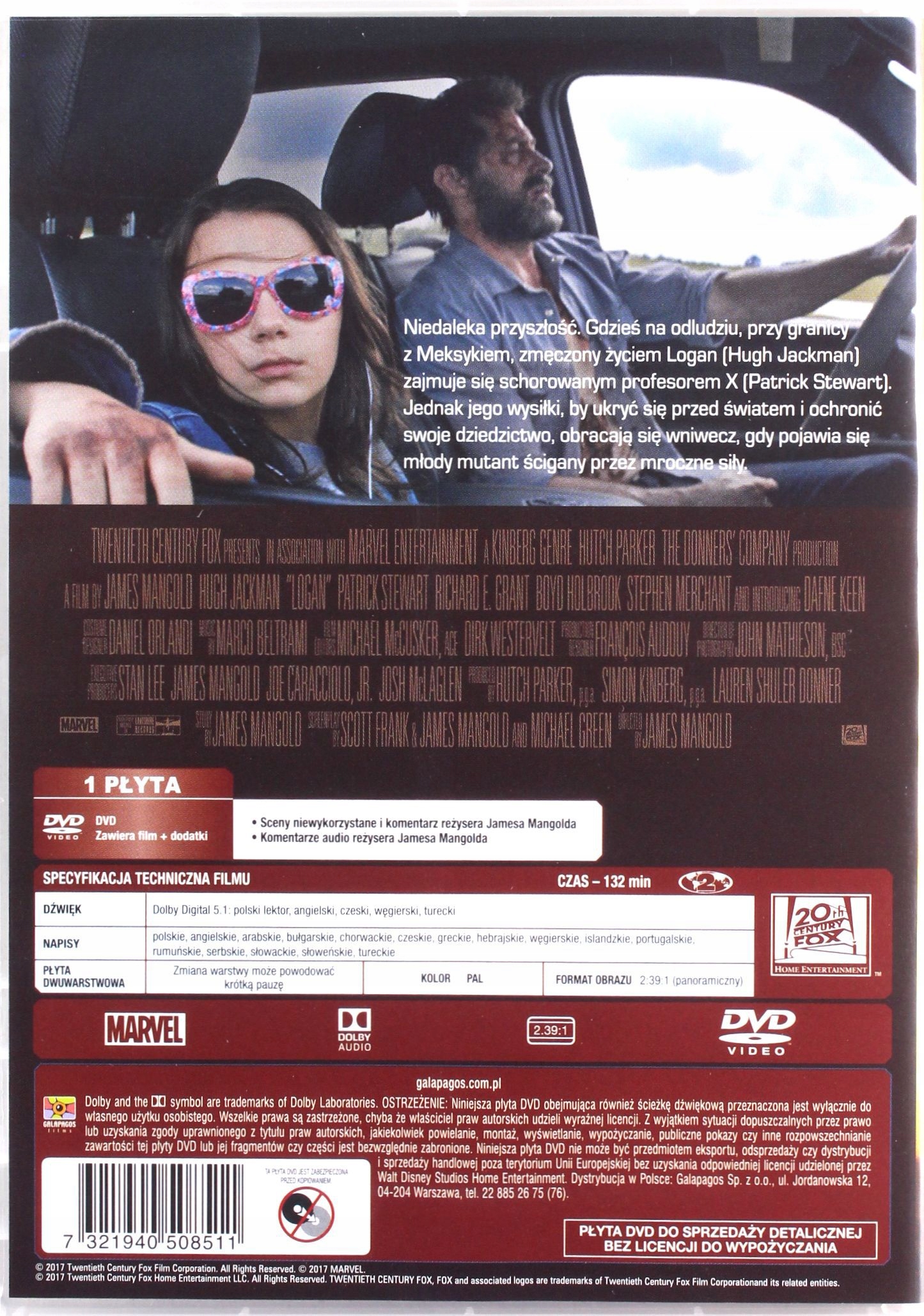 LOGAN: WOLVERINE (DVD) Stan opakowania oryginalne