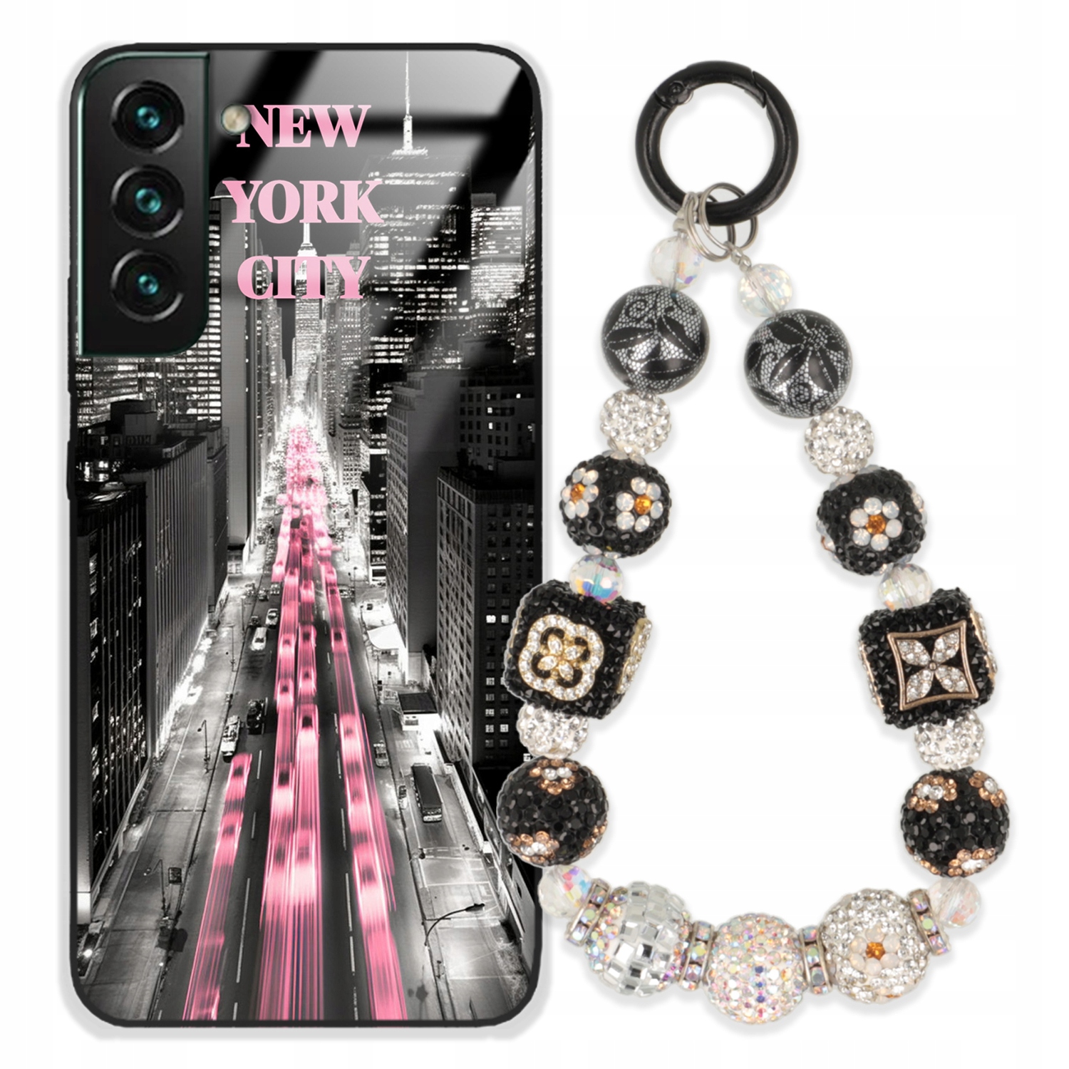 Puzdro Pre Samsung S22 Plus Glas Kľúčenka Elegantné Prémiové Vzory