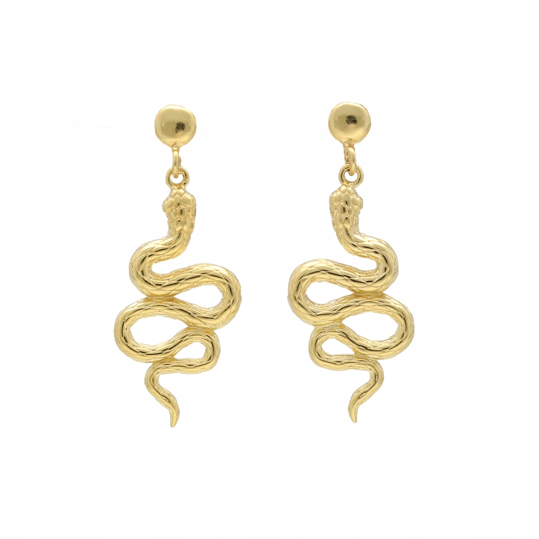 Náušnice zmije stříbro pozlacené