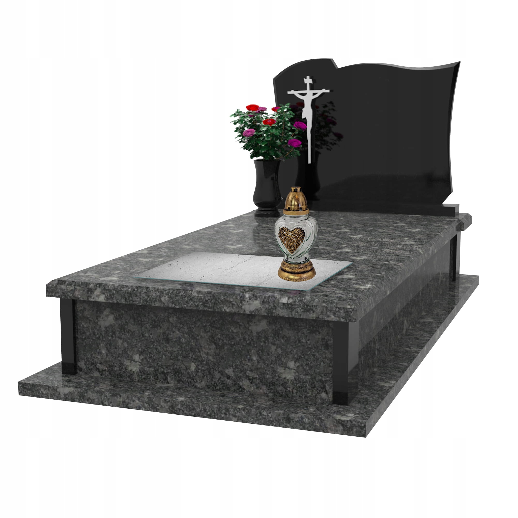 SZKLANA PODSTAWKA POD ZNICZE 60x30cm Beton 192d Motyw inny