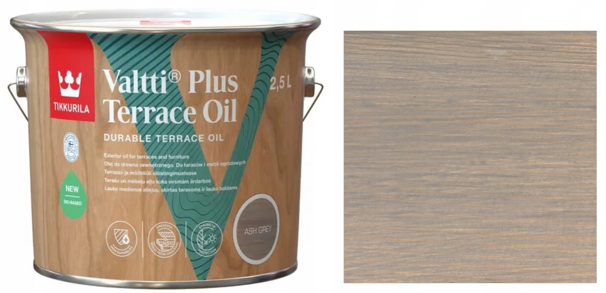 Tikkurila Valtti Plus Terrace Oil 2,5L Ash Grey Popielaty Olej Tarasów