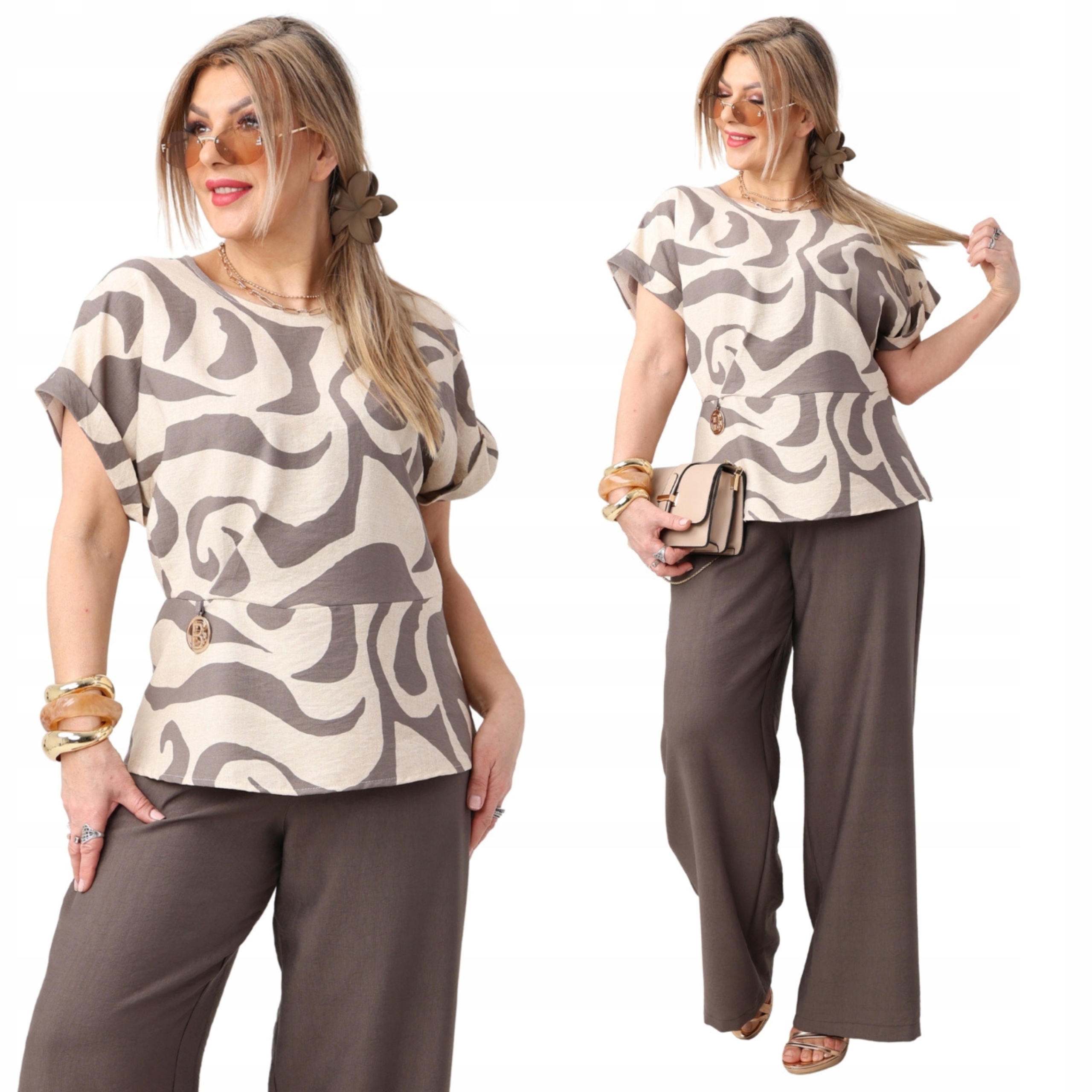 komplet damski bluzka spodnie duże rozmiary Polski Producent