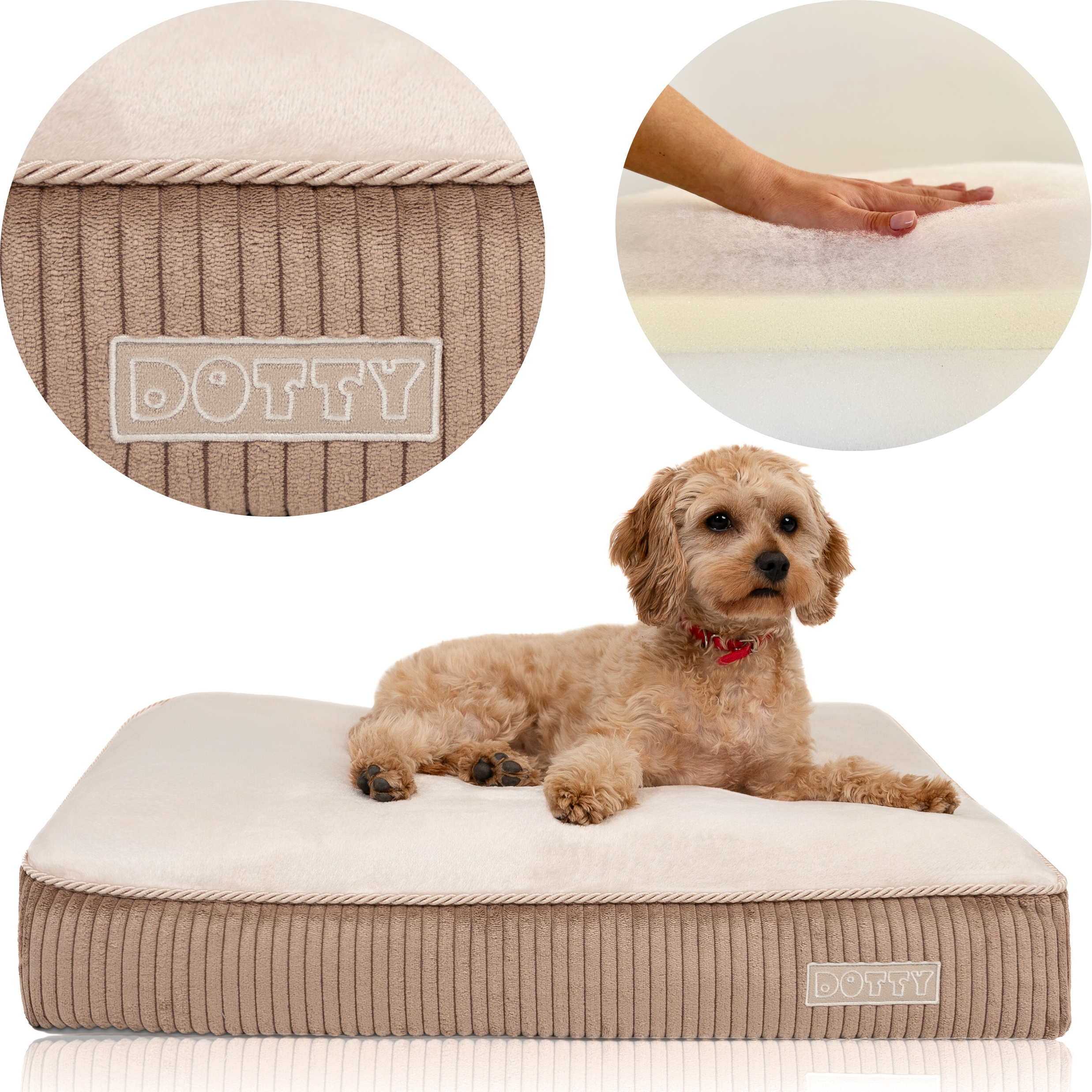 Levně Pelíšek pro psa Premium Dotty Matrace potah paměťová béžová