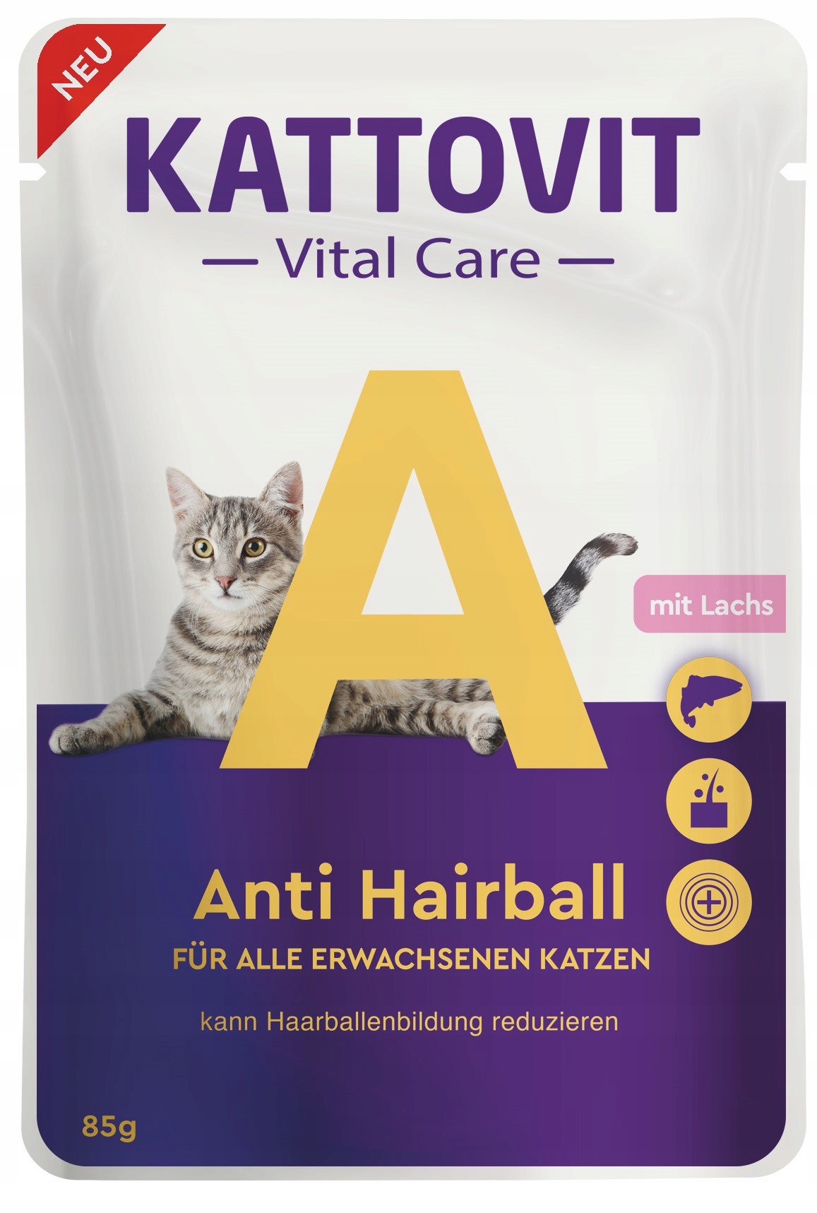 Levně 10 x Kattovit Vital Care Anti Hairball kapsička 85 g