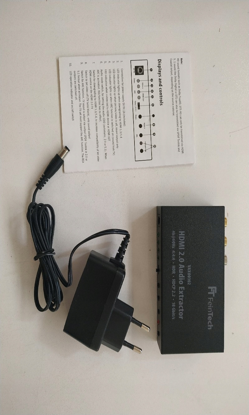 AUDIO EXTRAKTOR HDMI FEINTECH 2.0 ARC HDR 4K Model VAX00102