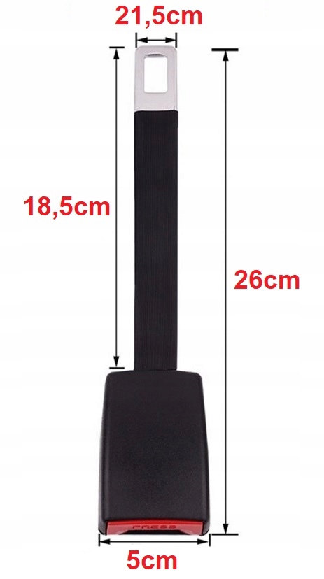 ZAPINKA DŁUGA PRZEDŁUŻKA PASA BEZPIECZEŃSTWA ZAŚLEPKA ADAPTER SZTYWNY 25cm Stan opakowania oryginalne