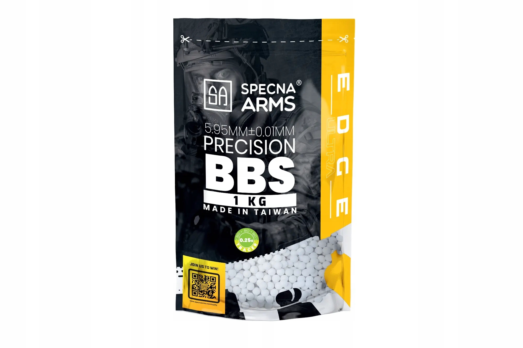 Kulki precyzyjne Tracer Bio 0,25g Specna Arms Edge Ultra Bio, 1 kg, zielon