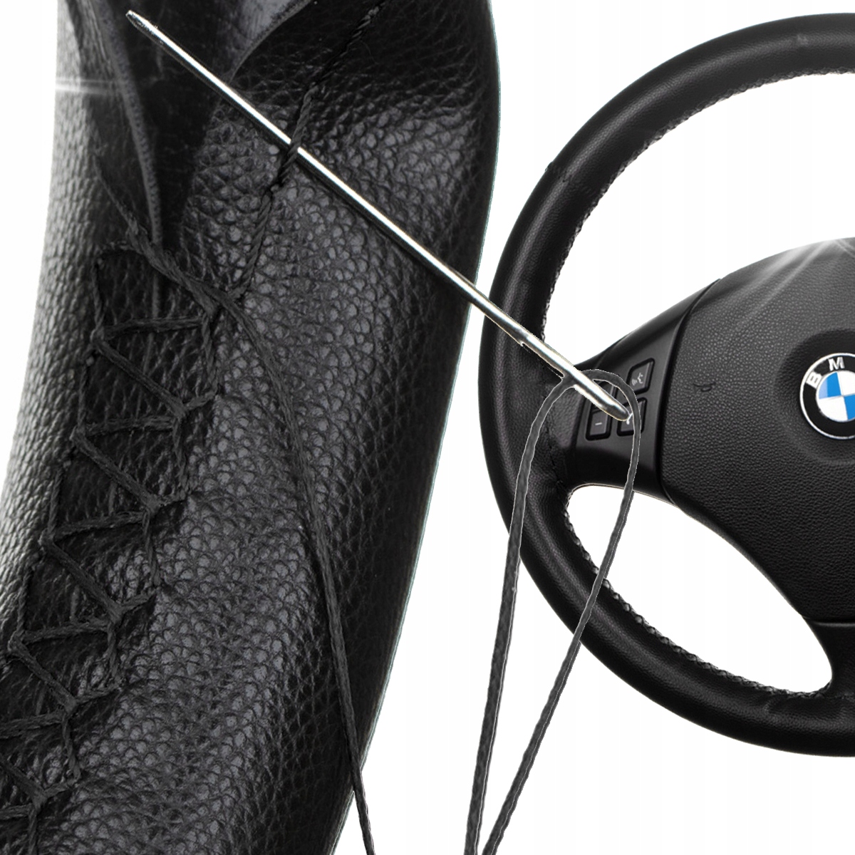 POKROWIEC NA KIEROWNICE NAKŁADKA SKÓRA DO OBSZYCIA Materiał Antypoślizgowa