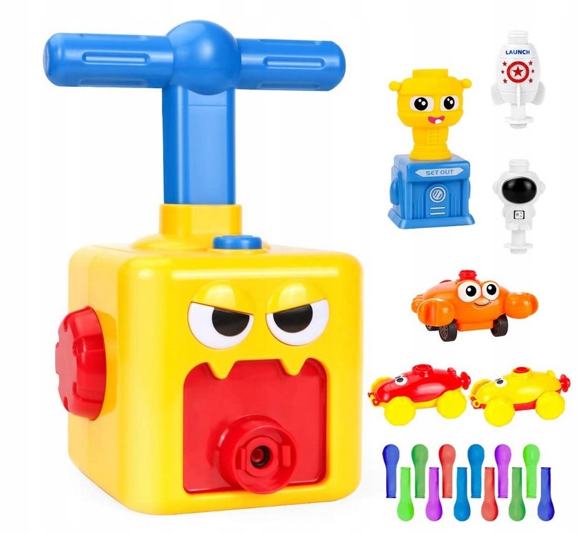 Power Balloon AUTA Z NAPĘDEM pompka balony pojazdy Długość 12 cm