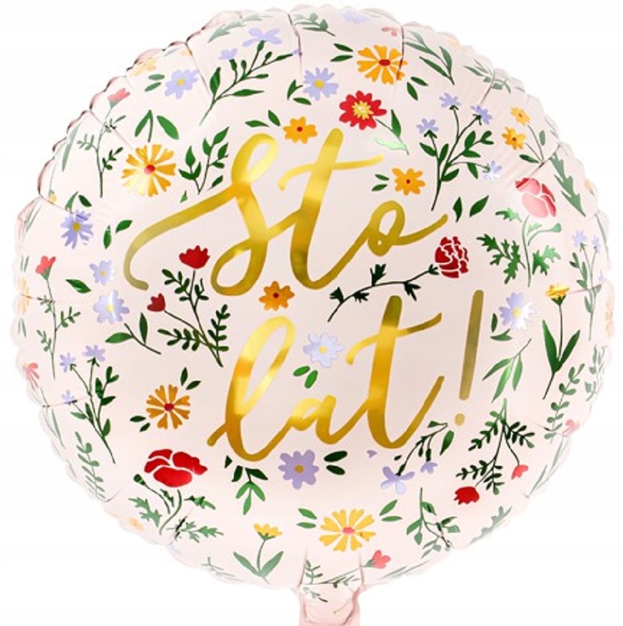 

Balon foliowy Sto lat!, 35cm, jasny różowy