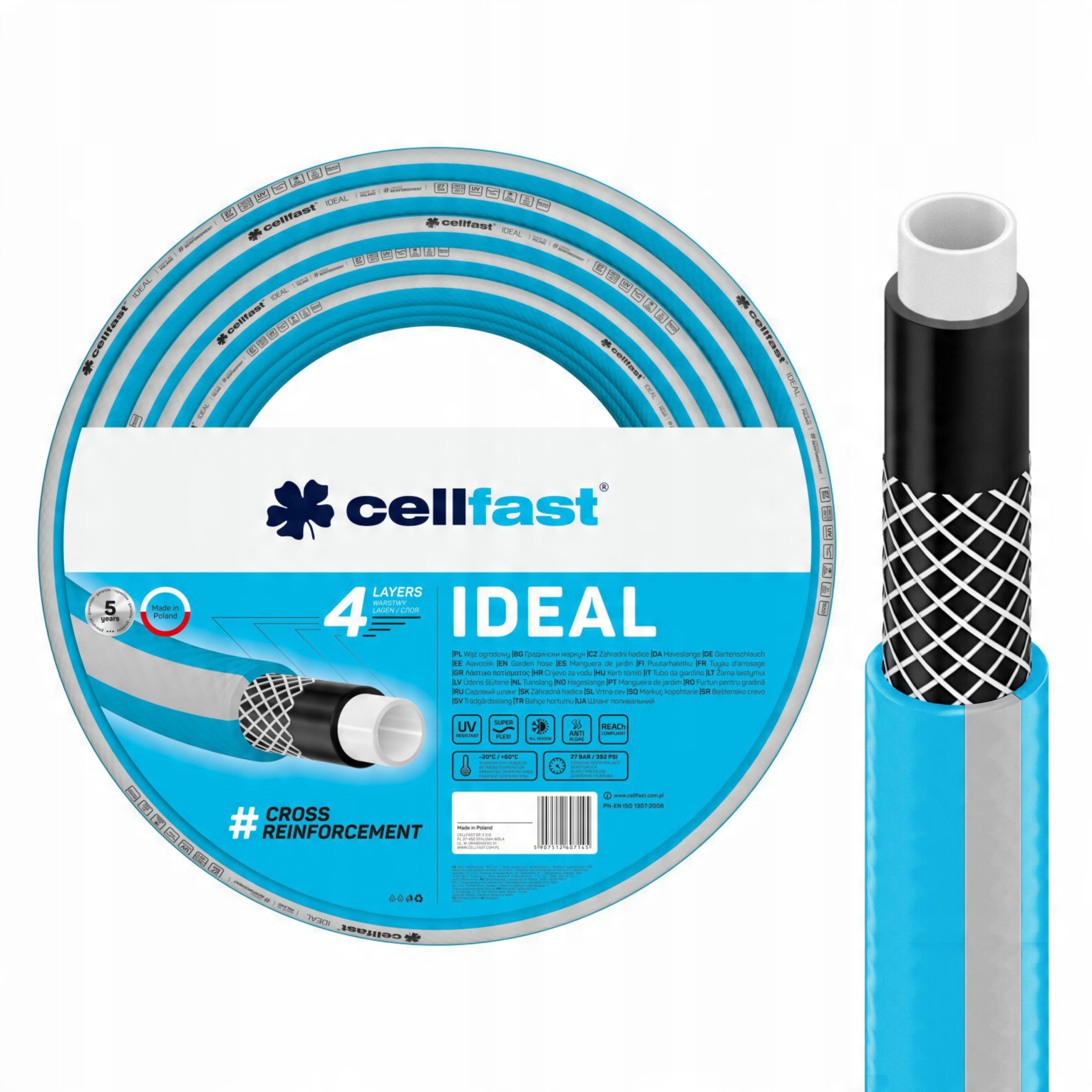 

Cellfast Wąż Ogrodowy Ideal 4warstwy 27bar 3/4 50m