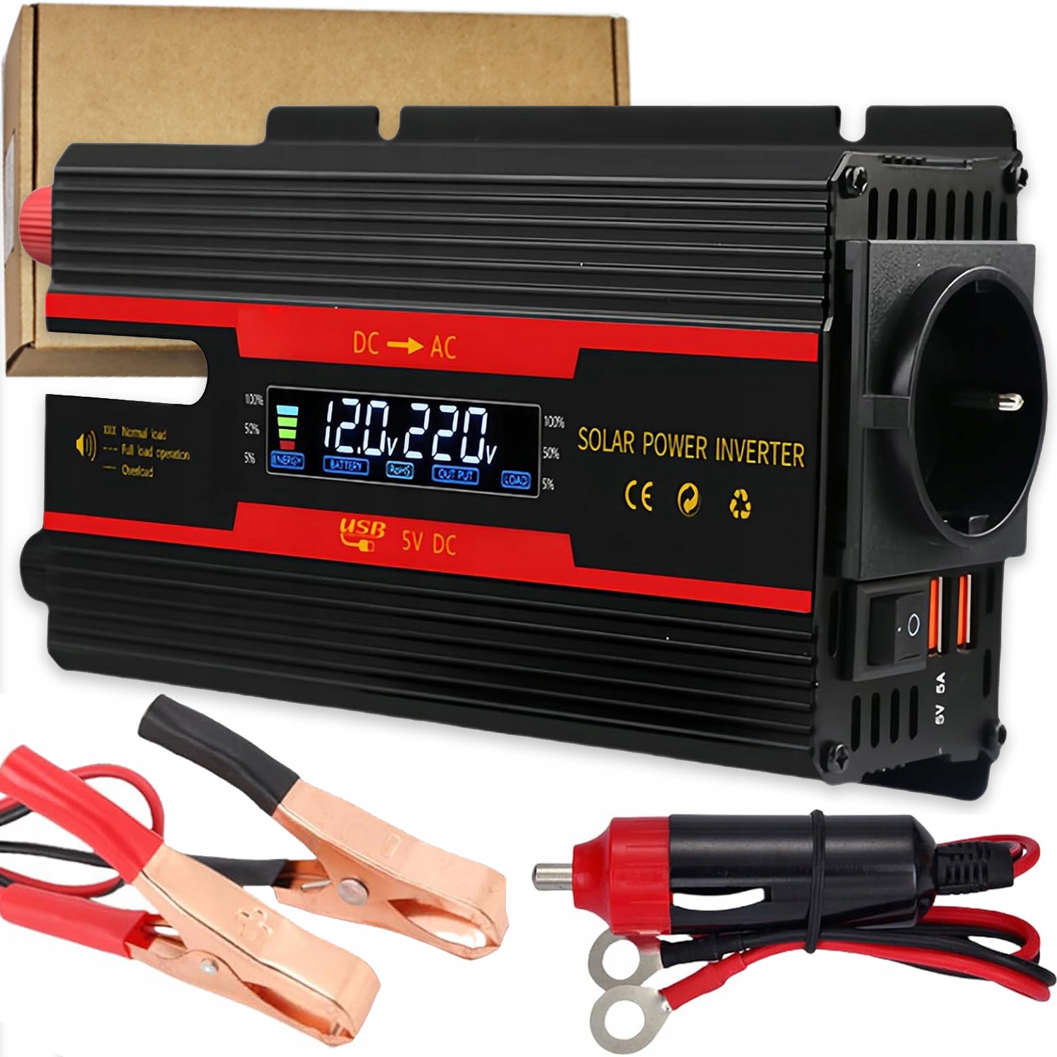 Automobilový Menič Akumulátora 12V 24V Na Ac 220V 2000W Usb