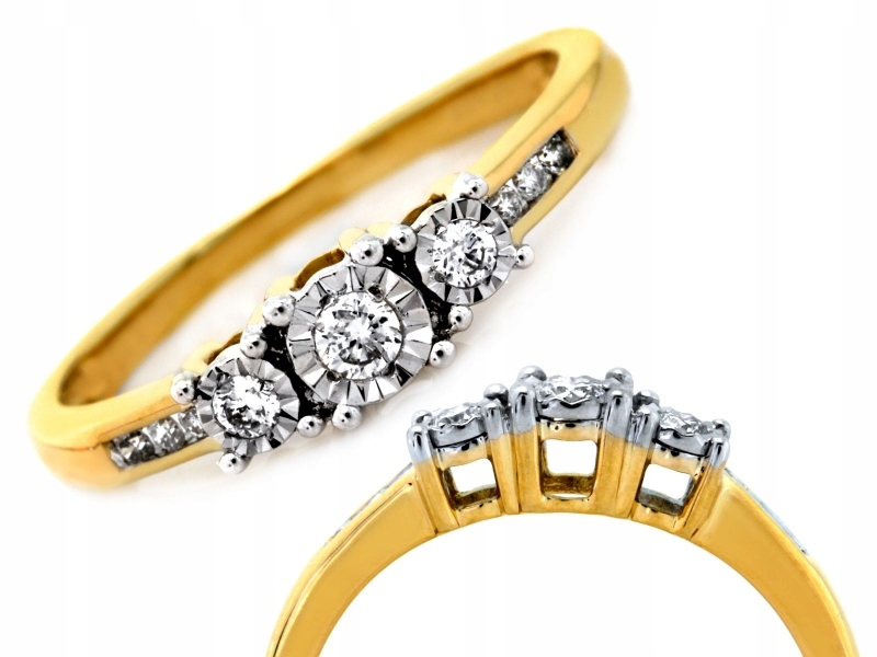 Zlatý prstýnek 585 14 kt s brilianty 0.16 ct 2.20 g na zásnuby pro ni